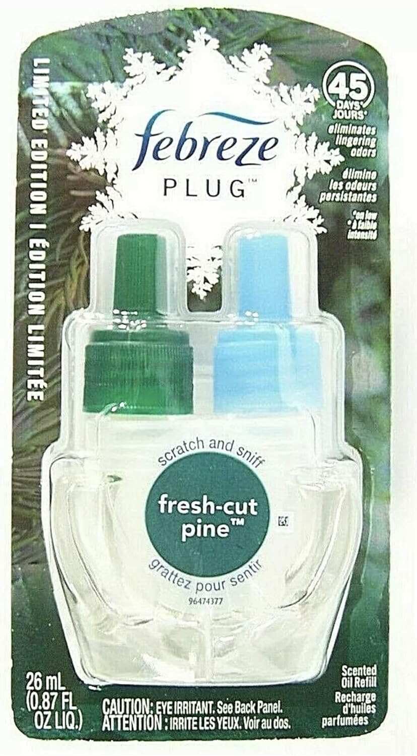 Febreze Odor-Fighting Fade Defy PLUG Air Freshener, Mountain, Ocean, Amber, (3) .87 fl. oz. Oil Refills