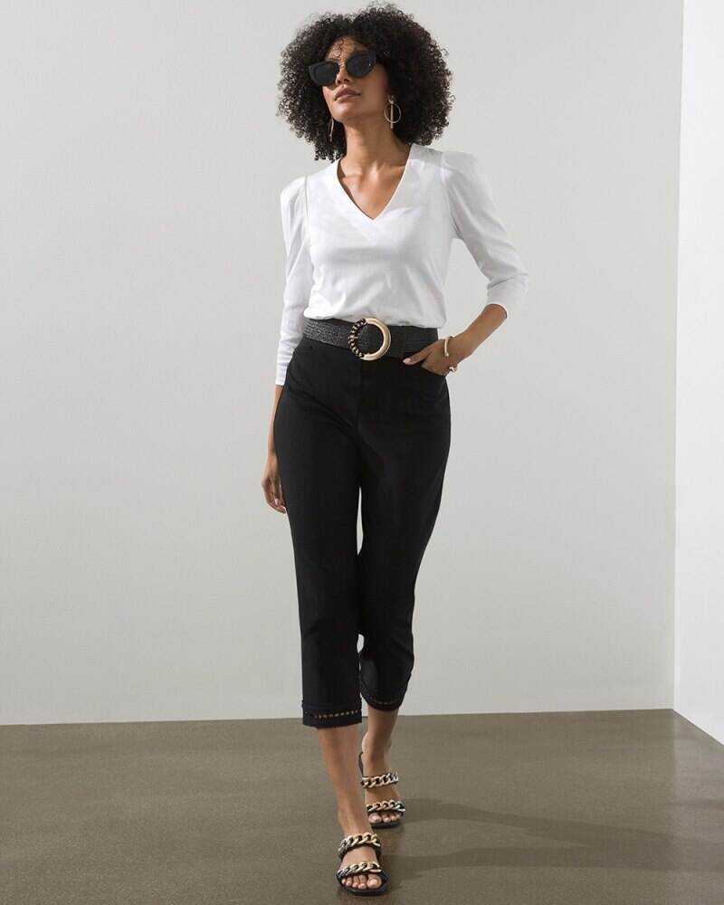 Puff Drape Sleeve Tee Black