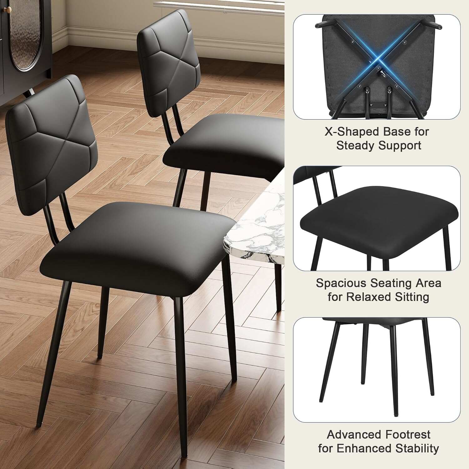 VECELO Dining Chairs Set of 2