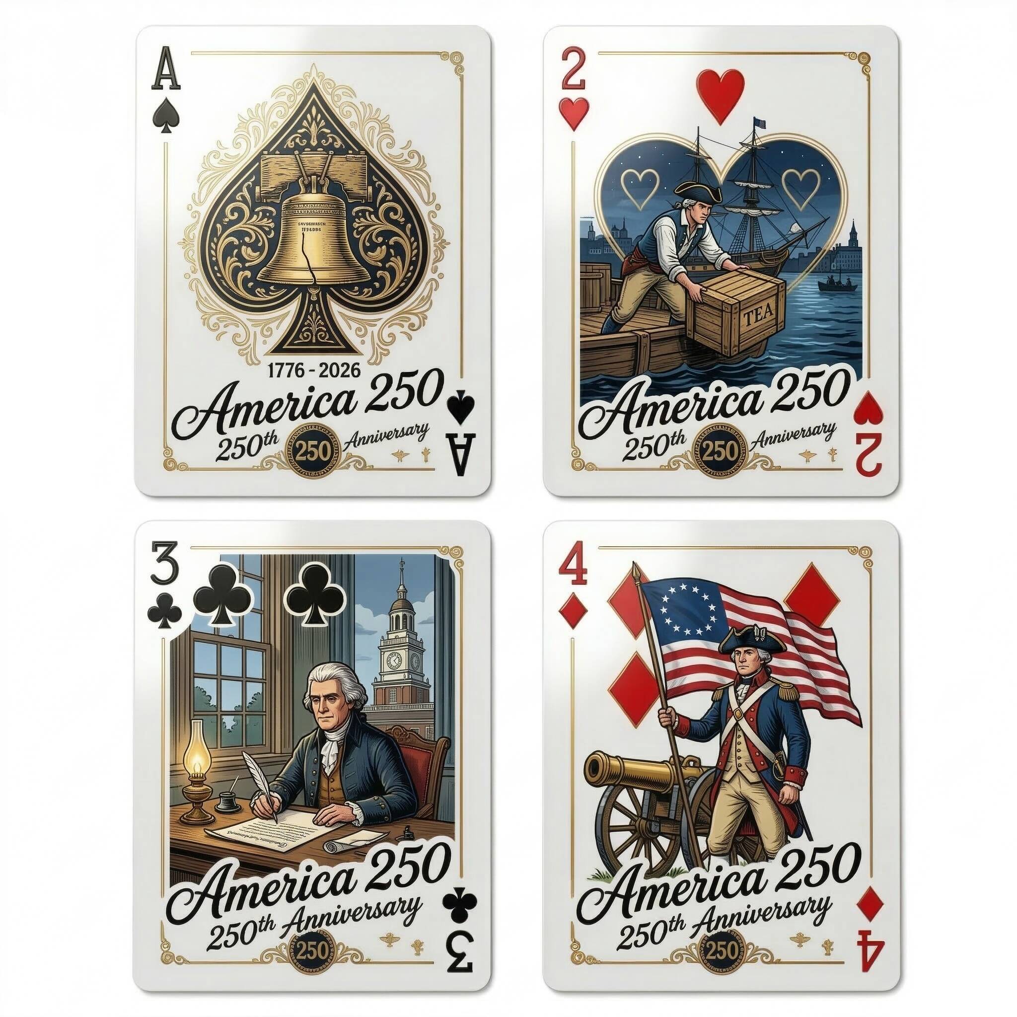 🔥America 250th Anniversary Premium Historical Playing Cards⏳