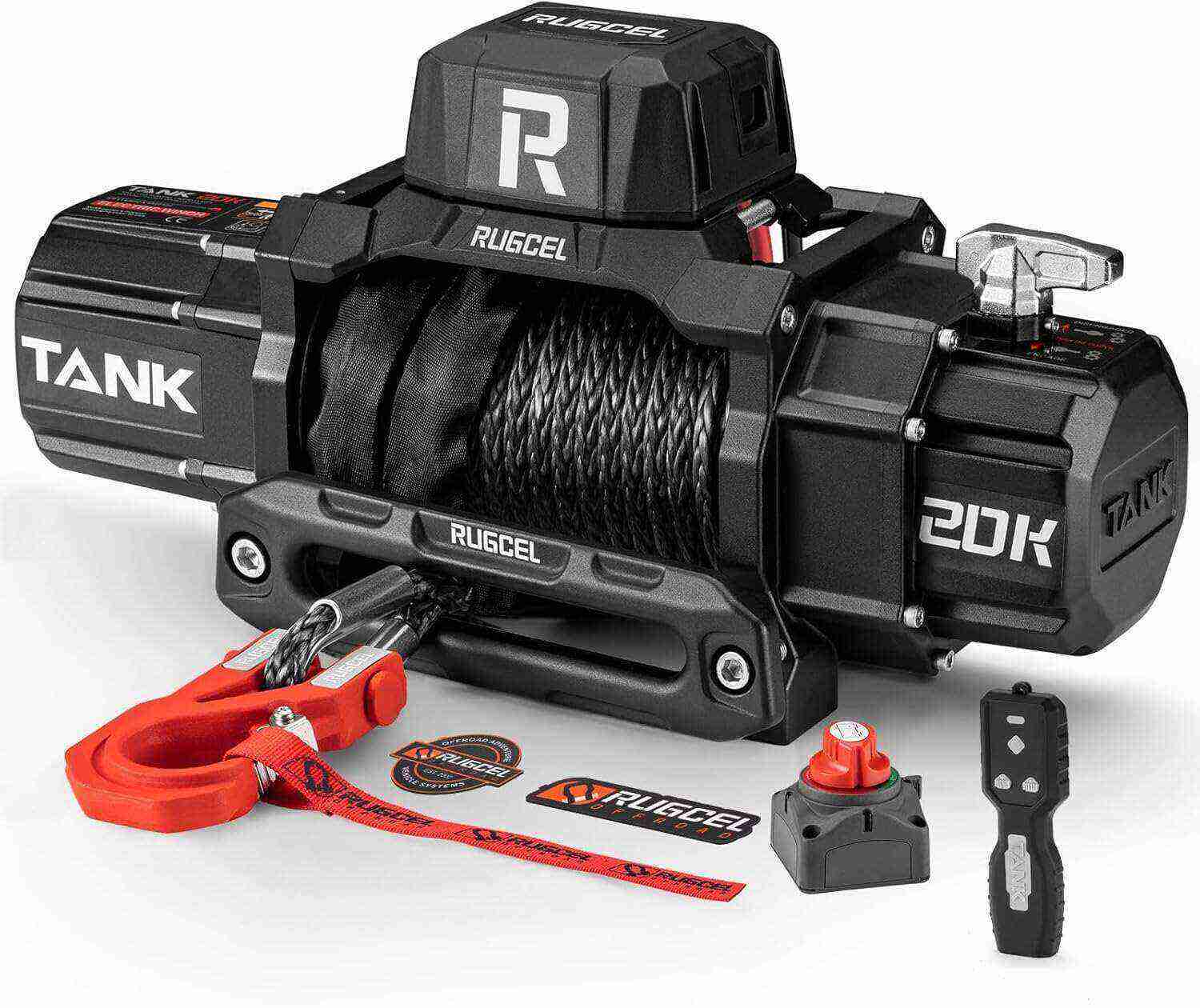 WINCH 13500lb Synthetic Rope Winch 12V Waterproof Electric Winch,2 in 1 Wireless Remote Control, for SUV, Truck & Trailer - TANK Series