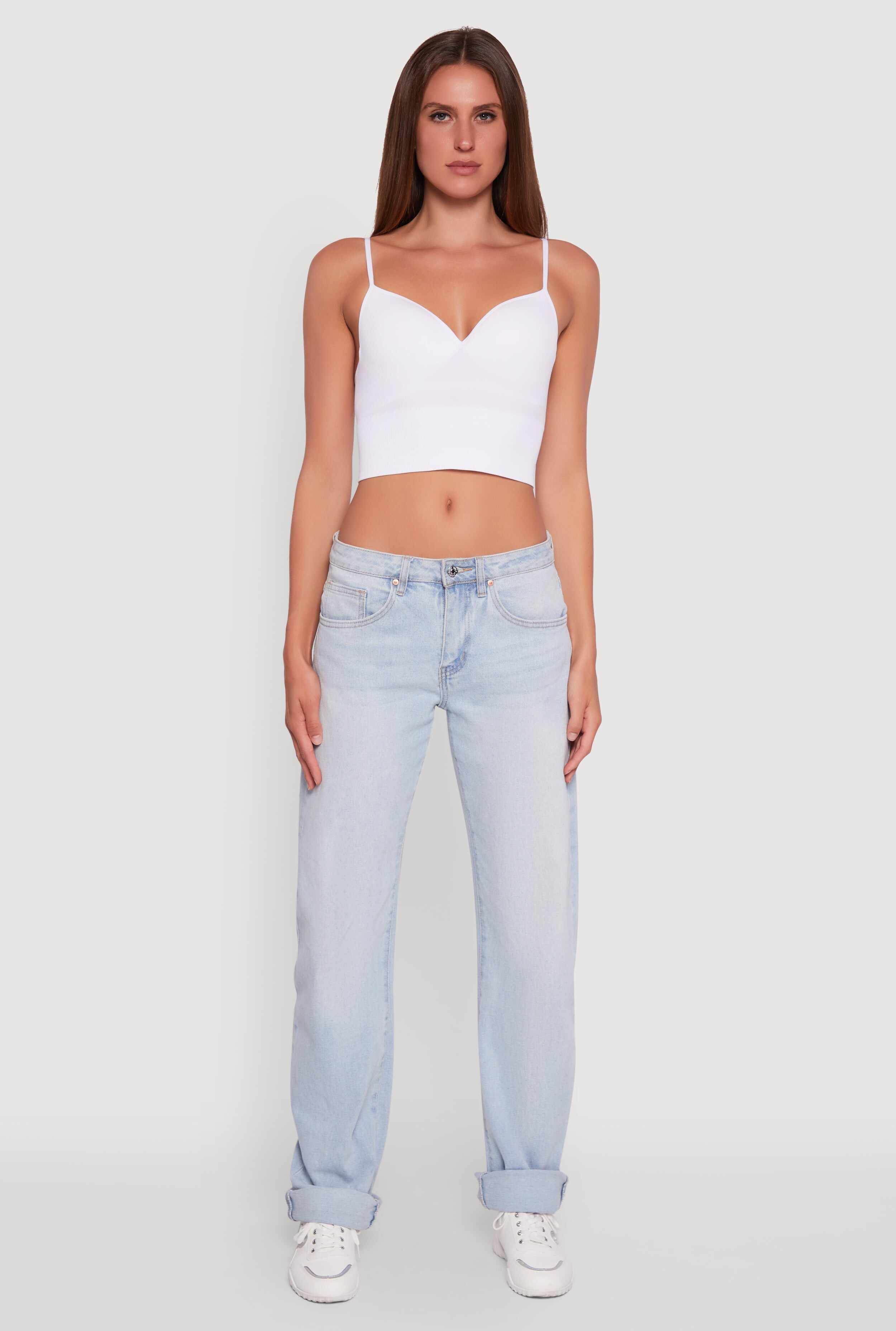 Seamless Cropped Padded Shelf Bra Cami