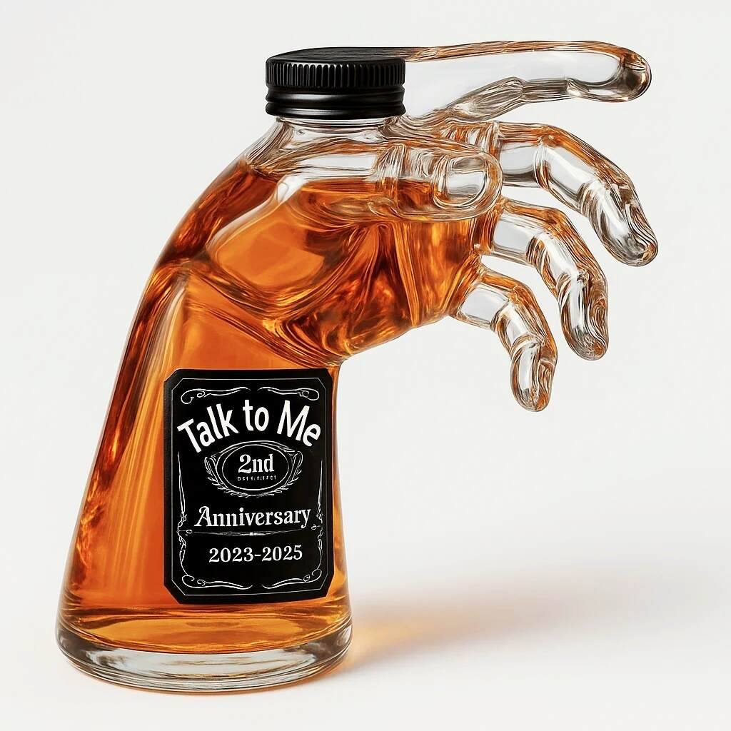 Talk to Me 2nd Anniversary Whisky Bottle