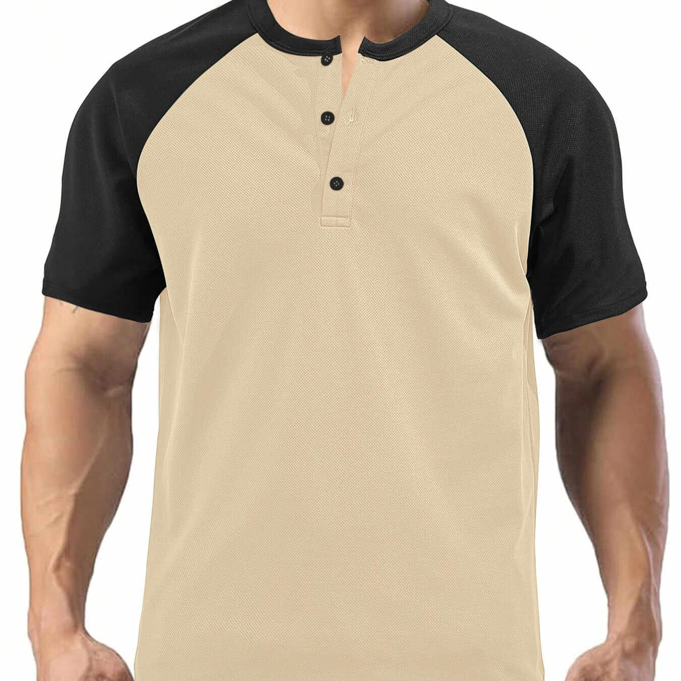 Men's Moisture-wicking Loose Color-block Short Sleeve Shirt