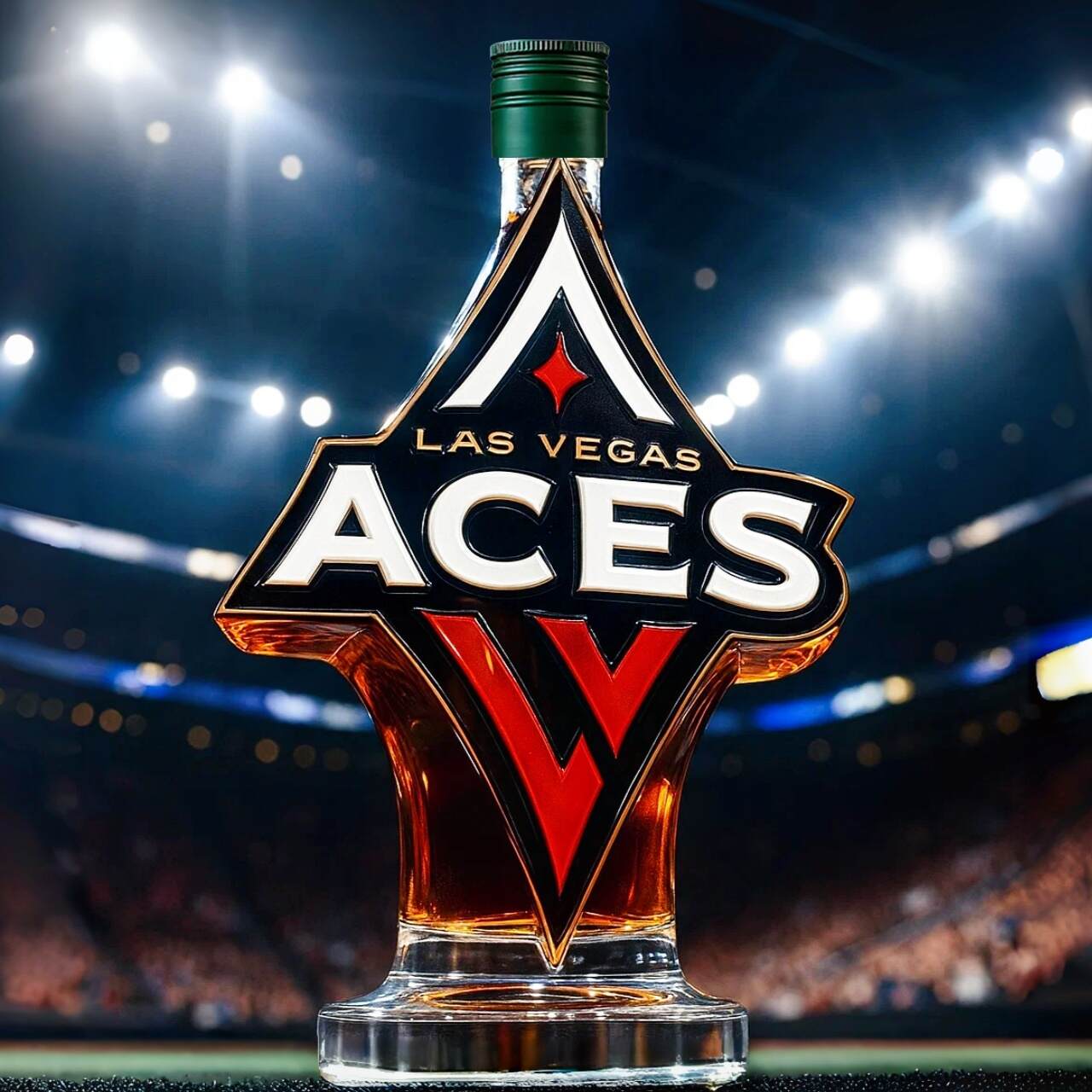 Las Vegas Aces Whiskey Bottle