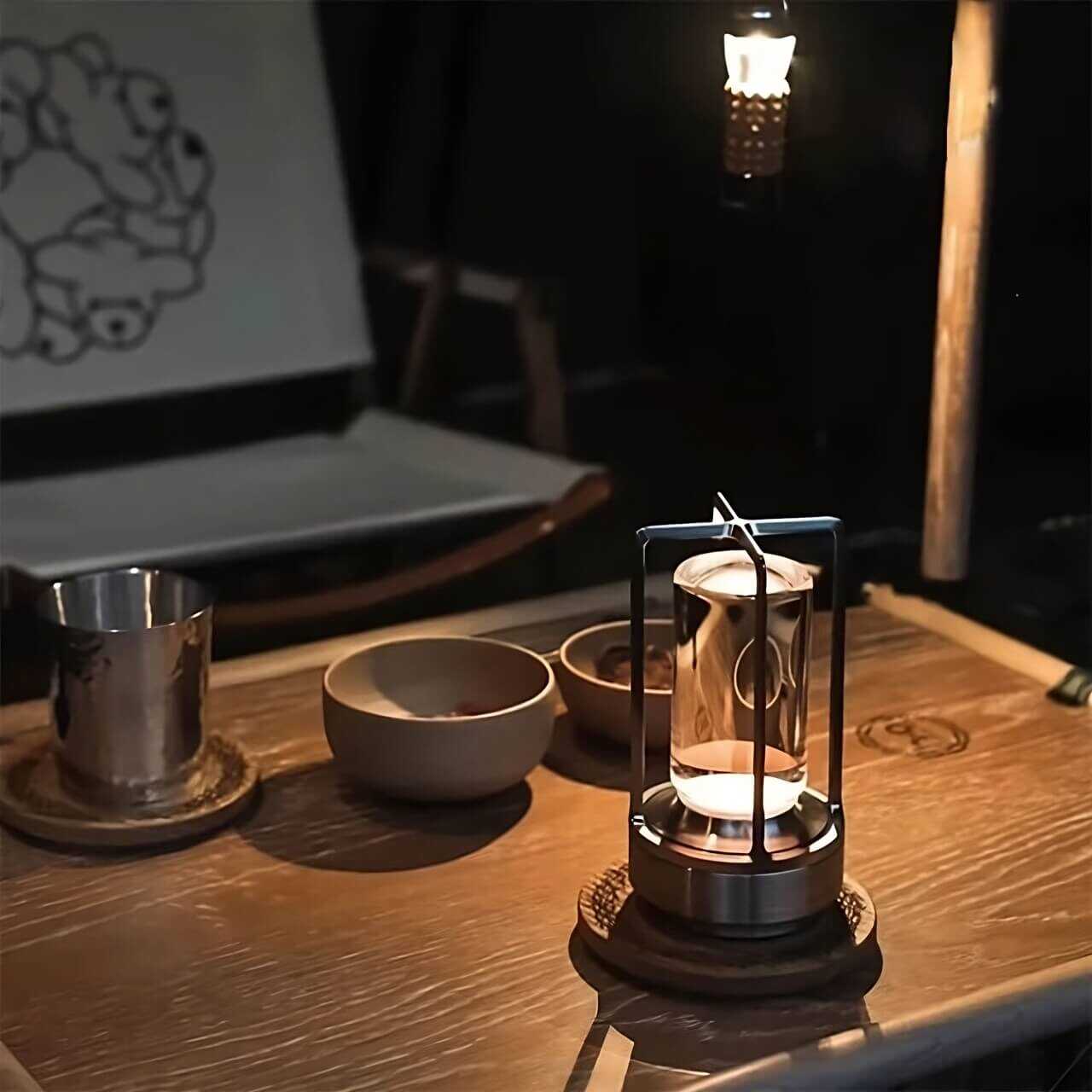 Crystal Lantern Table Lamp