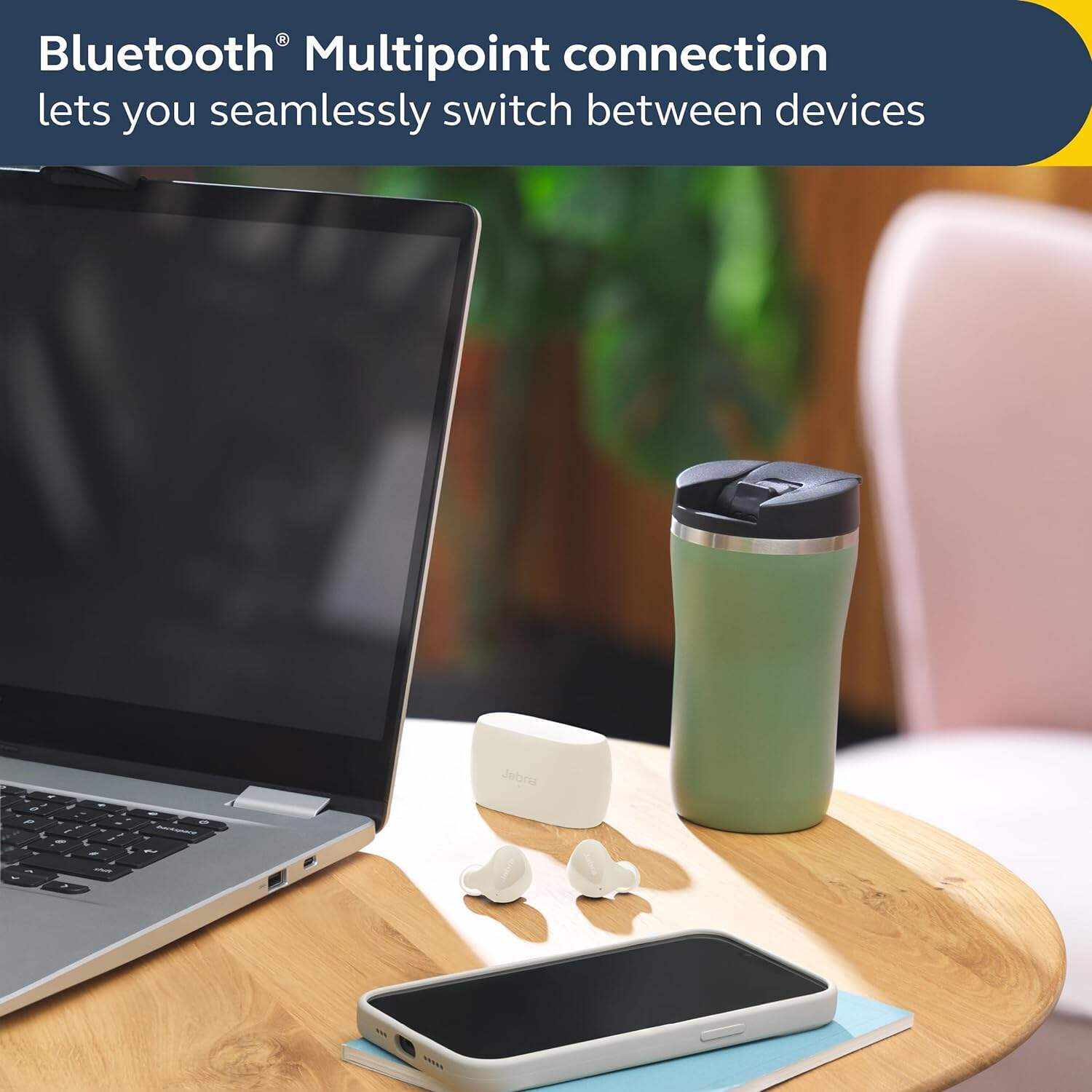 Jabra Elite 10 True Wireless Earbuds – Advanced Active Noise Cancelling Earbuds with Next-Level Dolby Atmos Surround Sound –All-Day Comfort, Multipoint Bluetooth, Wireless Charging – Cream