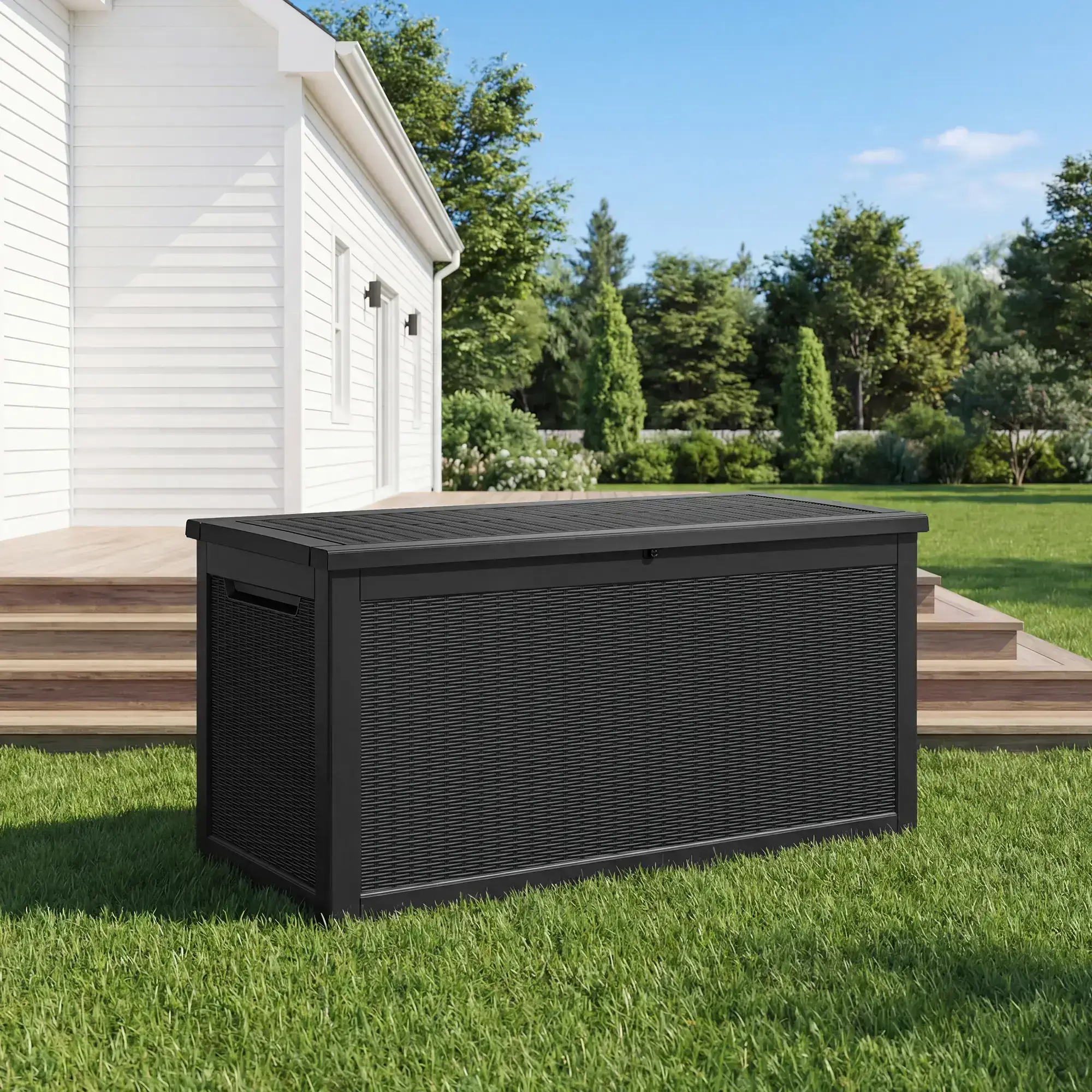 180/230/260 Gallon Outdoor Storage Deck Box for Patio Furniture Cushions Garden Tools，Waterproof，Doubles as Table or Seating. Summervibes