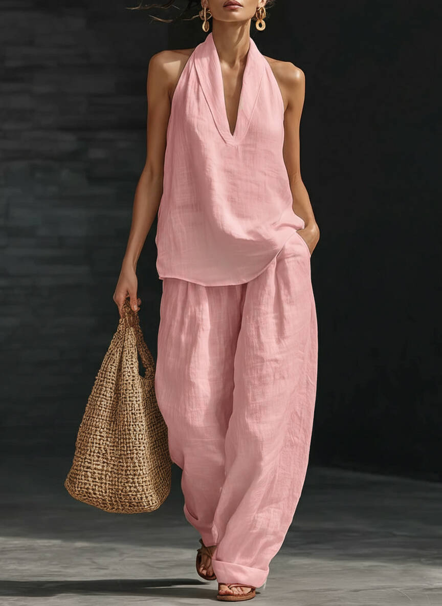 🔥Summer Arrivals🌟Casual And Cozy Minimalist Linen Two-piece Set