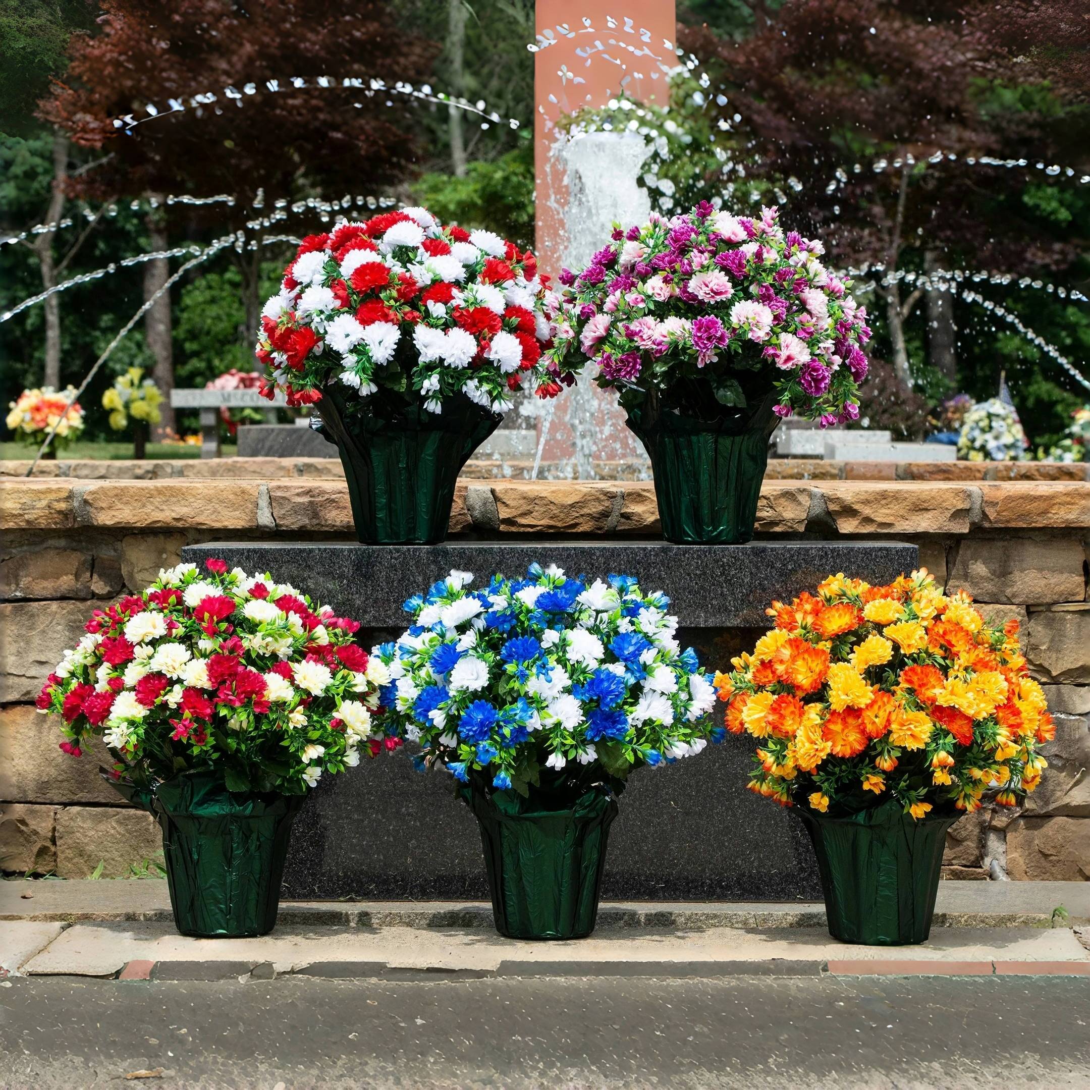 🏆Last Day 49% OFF⚡Artificial Flowers Sunset Garden Mums Bouquet Decoration - UV resistant, Waterproof, Windproof