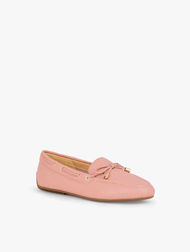 Jessie Pebbled Leather Driving Moccasins BLACK