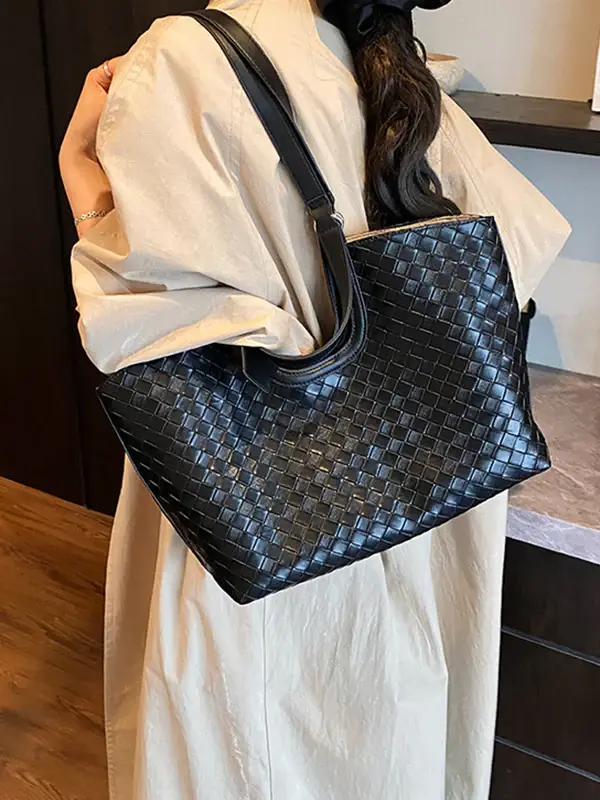 Intrecciato Woven Leather Tote Bag
