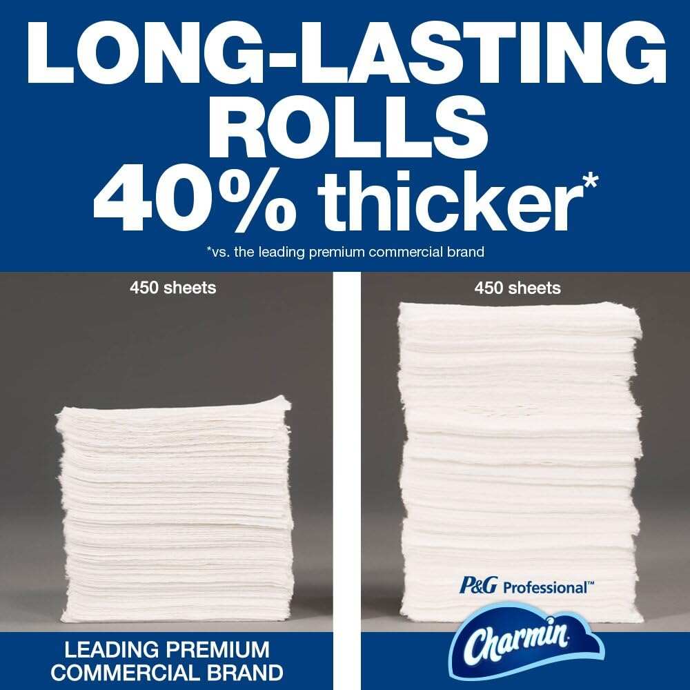 P&G PROFESSIONAL Charmin Toilet Paper Bulk for Businesses, Individually Wrapped for Commercial Use, 2-ply Standard Roll with 450 Sheets/Roll (Case of 75)