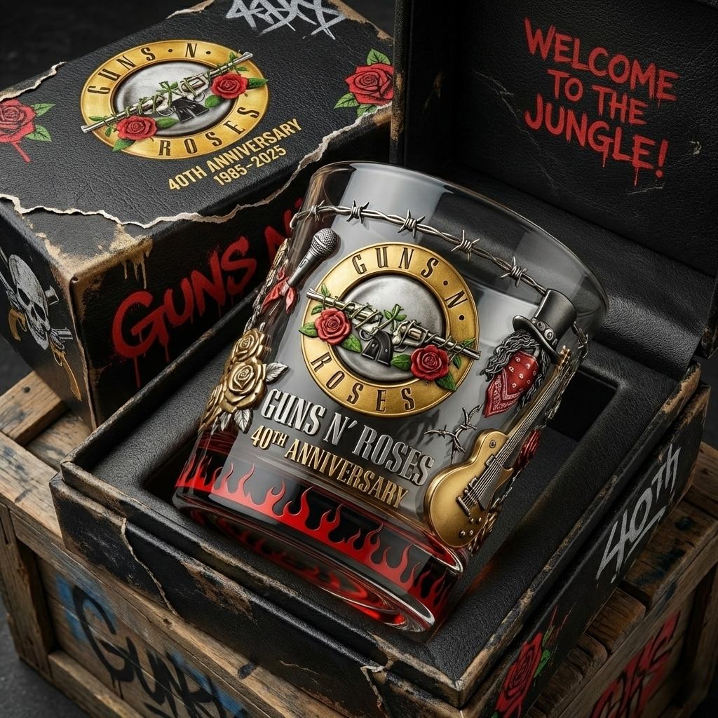 Guns N’ Roses 40th Anniversary Commemorative Whiskey Glass