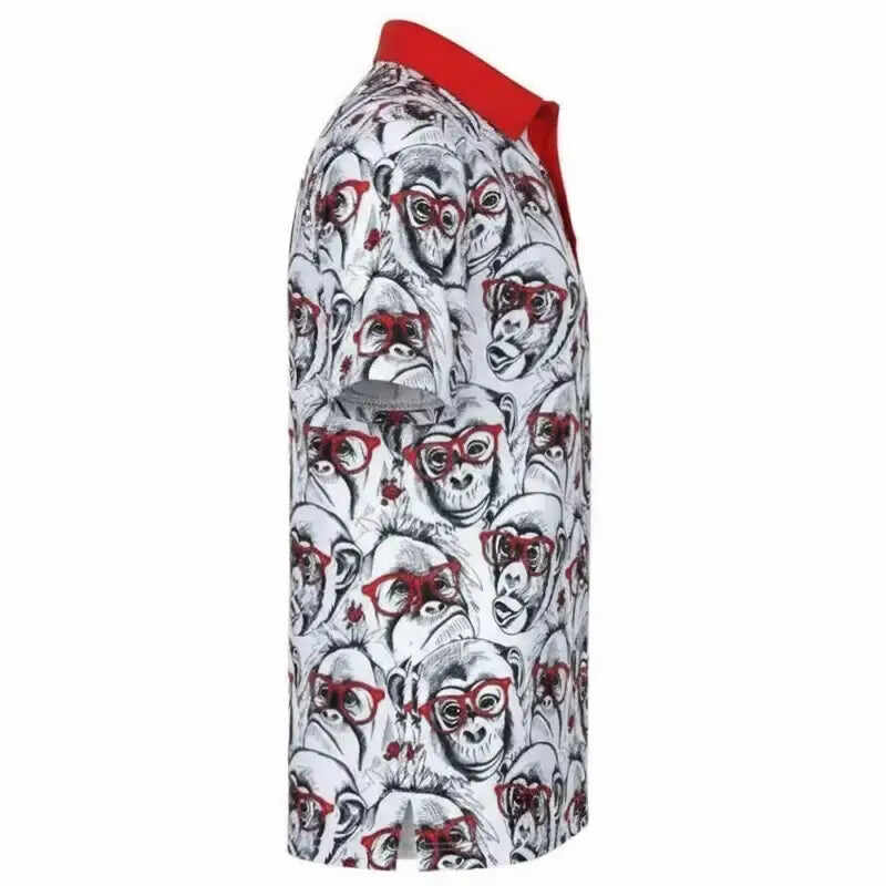 Party Animal Cool-Stretch Men's Golf Shirt (Monkey)