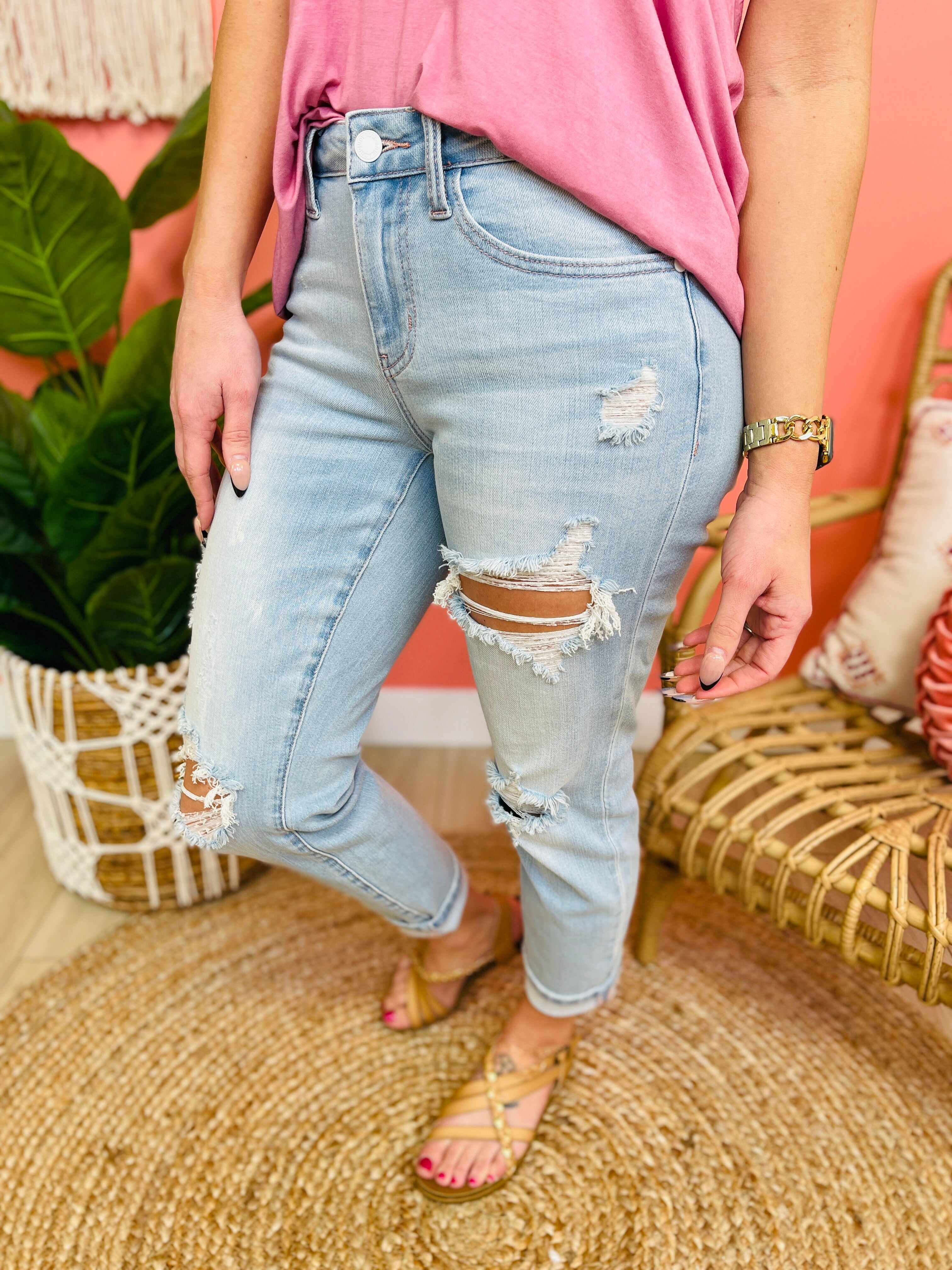Plus/Reg Blushing Beauty Boyfriend Jeans