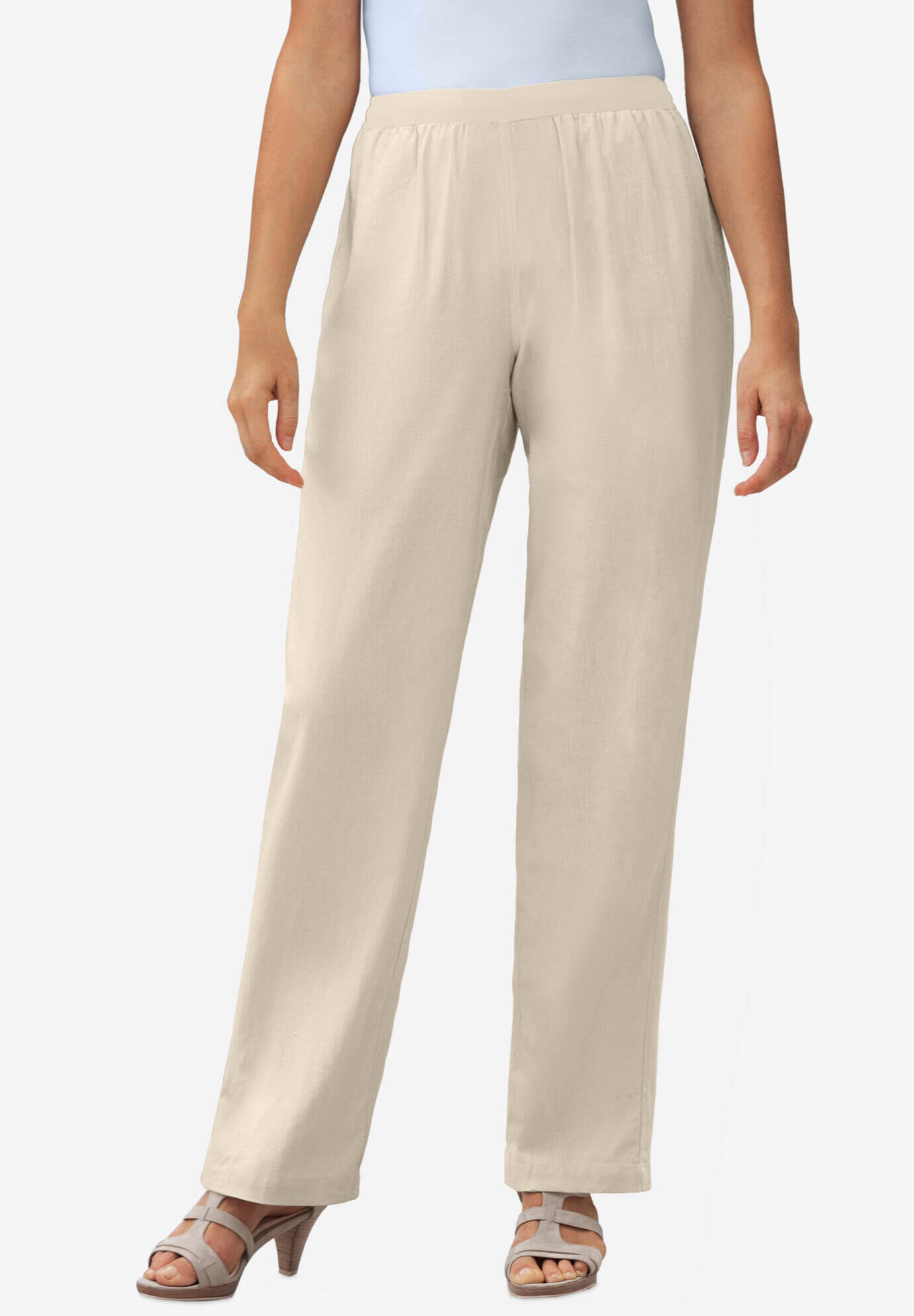 Straight Leg Linen Pant