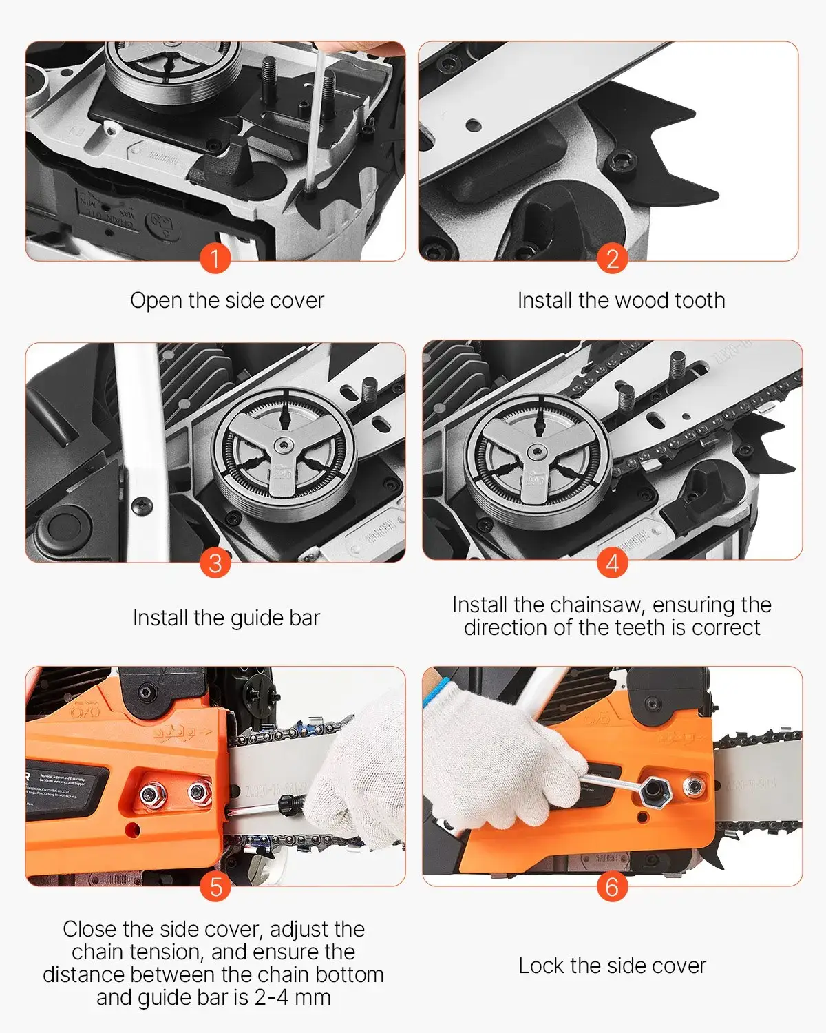 62cc Gas Chainsaw 3.8 HP Gas Powered 20 inch Chainsaw For Wood Cutting