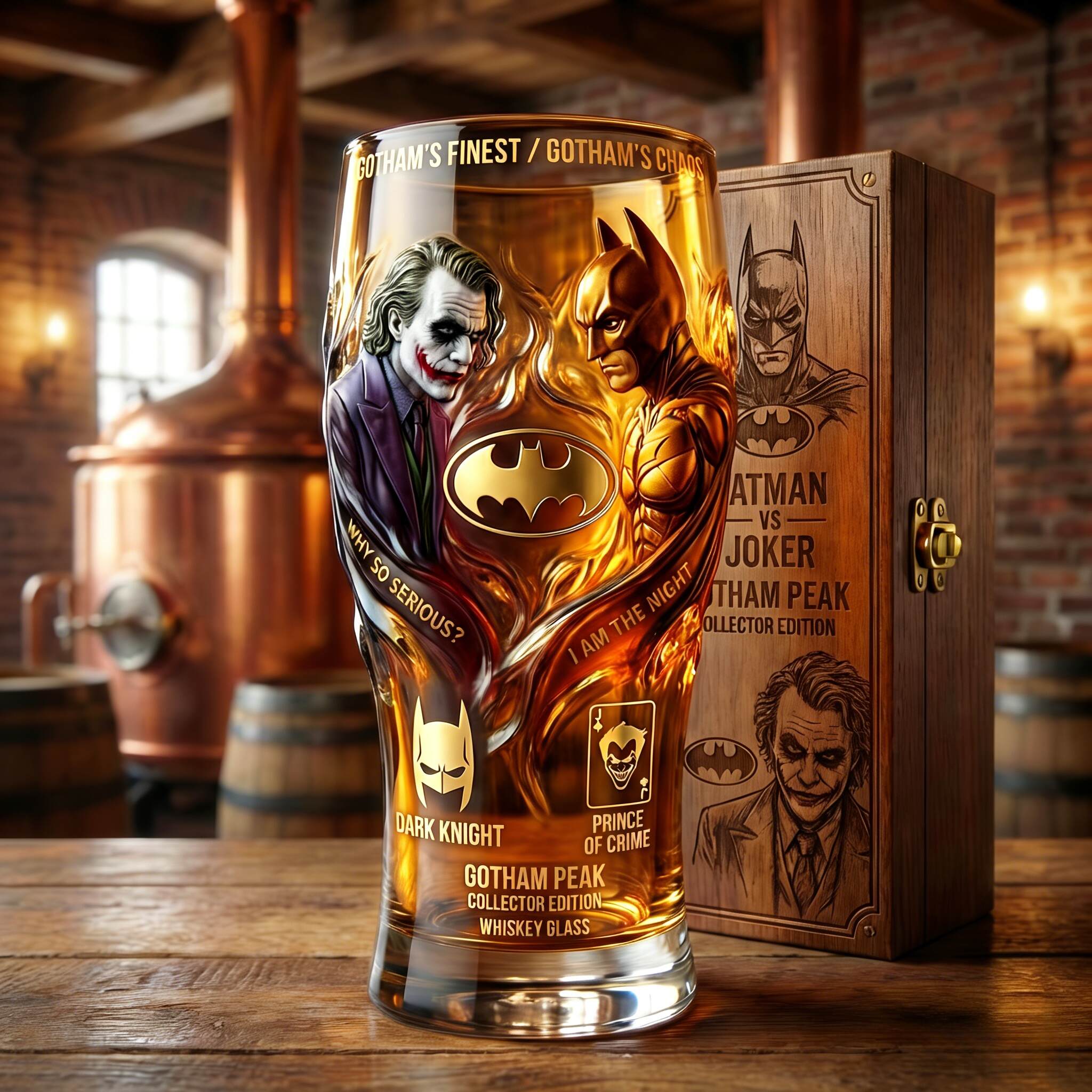 Batman vs Joker Gotham Peak Collector Whiskey Glass