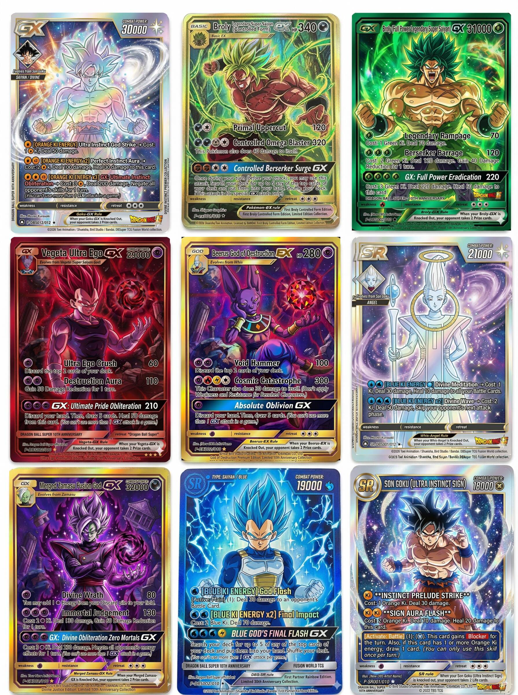 Dragon Ball Super 10th Anniversary TCG Cards