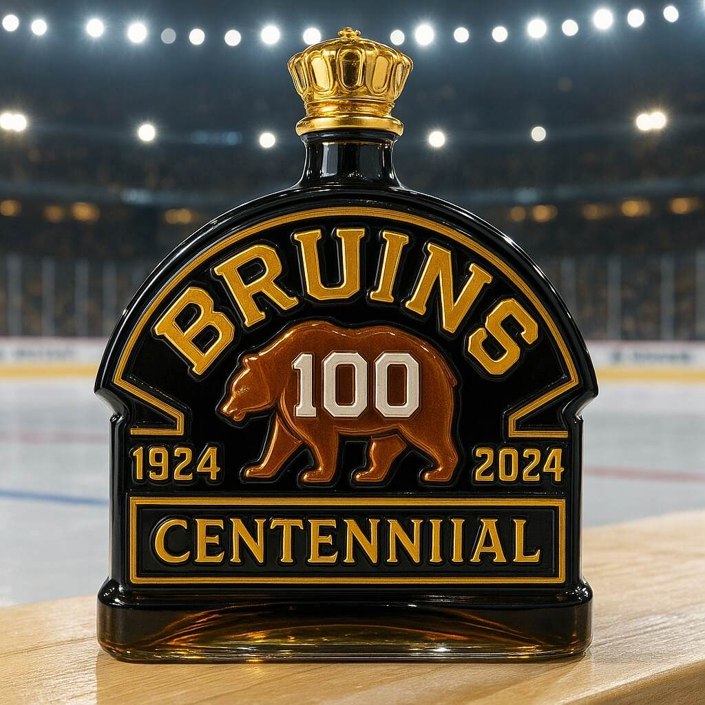 Boston Bruins 100th Anniversary Whiskey Bottle