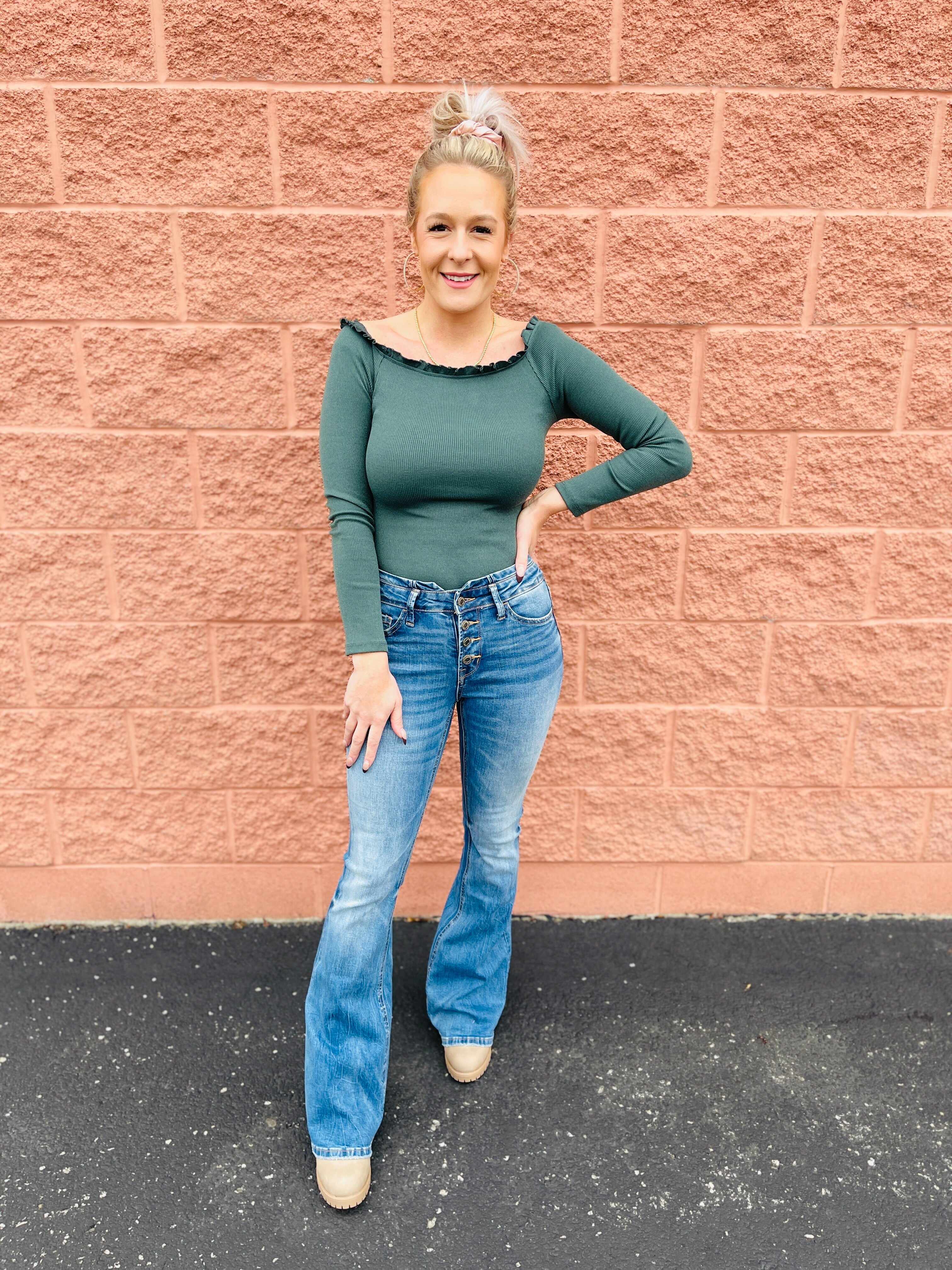 Vervet Teenage Dream High Rise Button Fly Flare Jeans