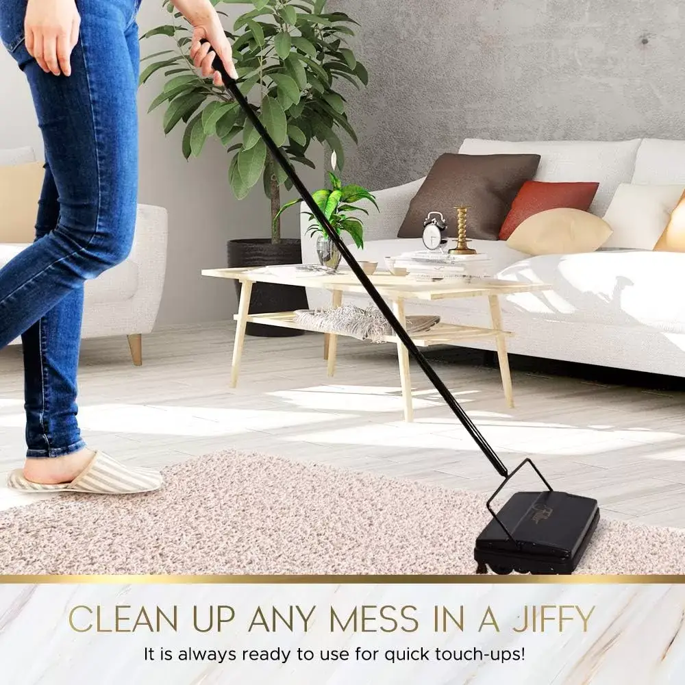 Fuller Brush 17027 Carpet & Floor Sweeper- Mini Stick Cleaner For Hardwood Surfaces, Wood Floors, Laminate, Tile- Small & Portable For The Home Or Office - Cleans Dust Pet Hair- Electrostatic & Silent