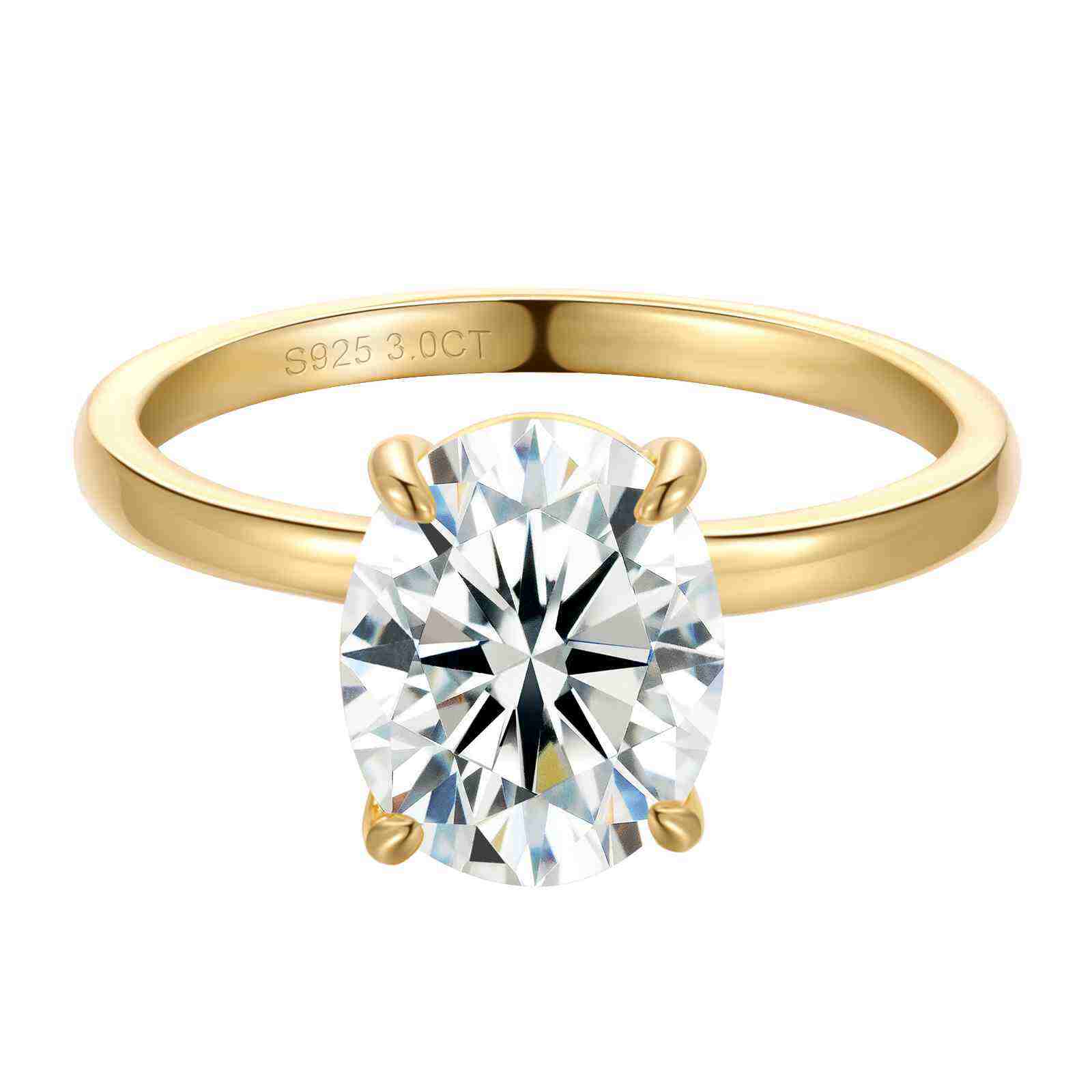 (Valentine's Gift) S925 Oval Cut Moissanite Engagement Ring For Her