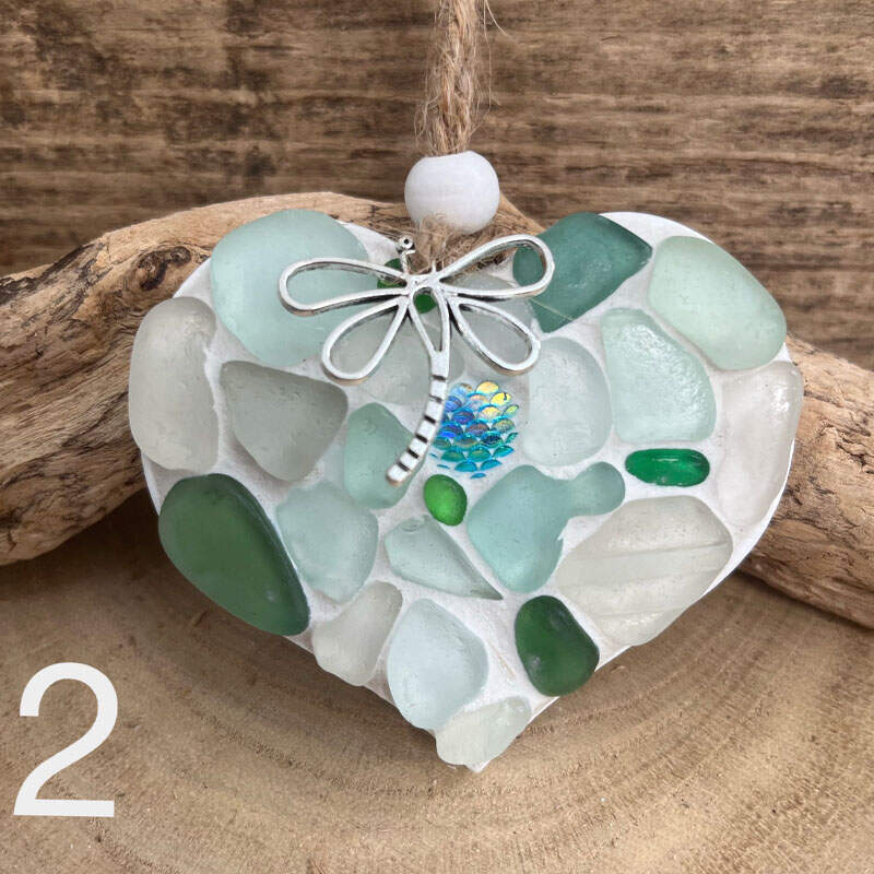 Sea Glass Heart Shape Ornament