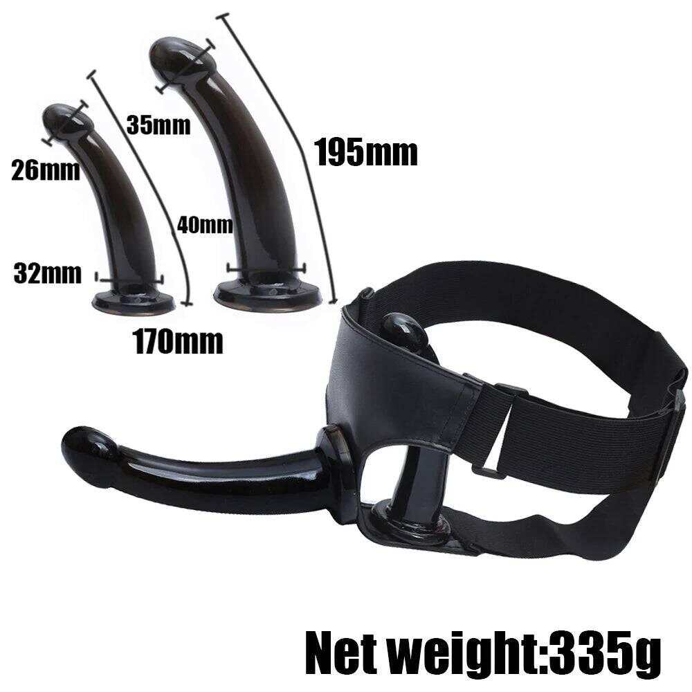 Double Penis Realistic Dildo Vibrator: Ultra Elastic Strap-On Harness for Women - Adult Sex Toy for Lesbians