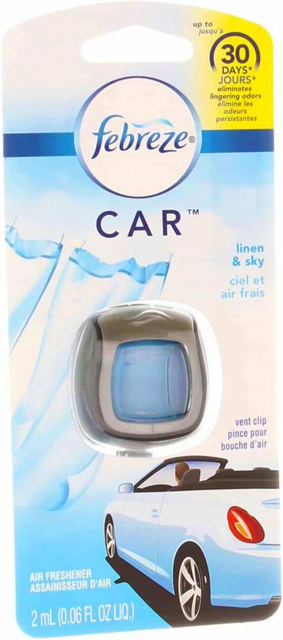 Febreze Car Air Fresheners, New Car Scent, Odor Eliminator for Strong Odors Car Vent Clips (2 Count)
