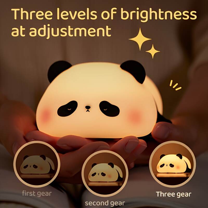 Adorable Panda Touch-Activated Sleep Light - USB Rechargeable, Soft LED Night Lamp with Color Changing - Perfect Gift for Boys, Girls, and Friends - Ideal for Christmas, Birthdays, and Panda Room Decor