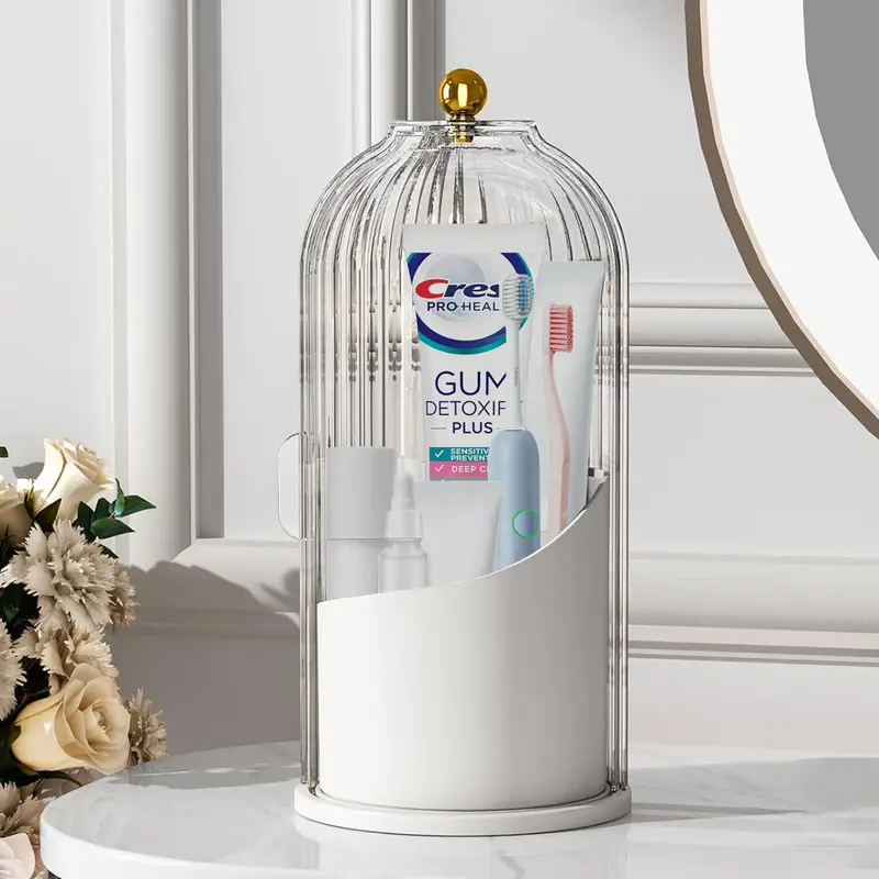 🔥LAST DAY-69 % OFF🔥 360° Spinning Toothbrush & Makeup Brush Organizer-Dustproof