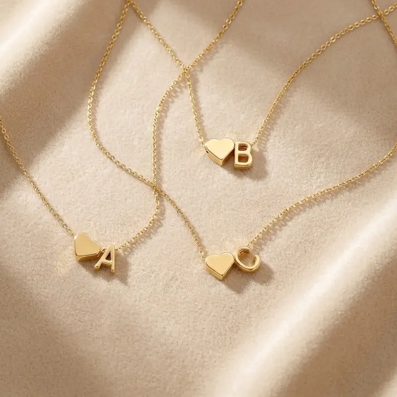 🔥Last Day 69% OFF ✨Personalized Gold Heart A-Z Initial Necklace Jewelry Gift for Her