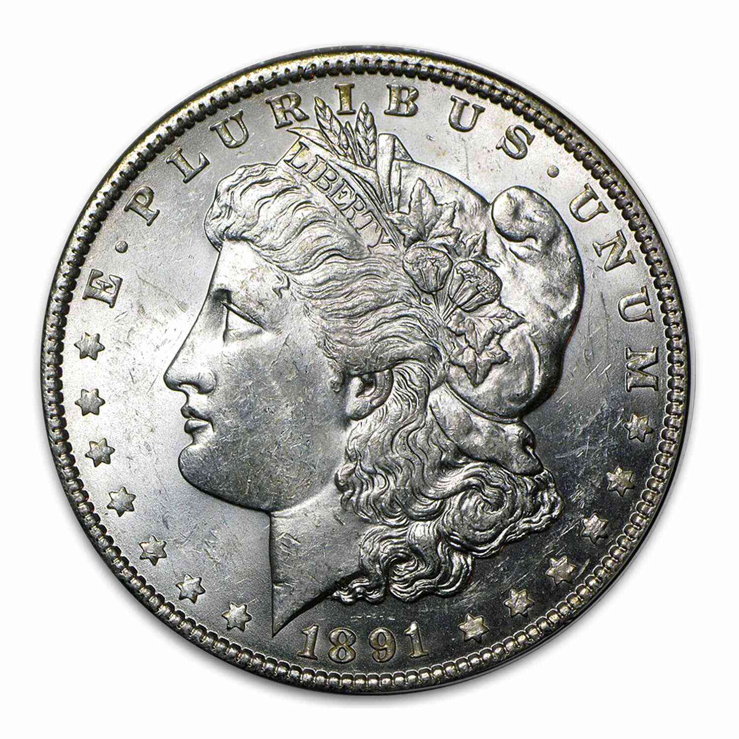1891 P Morgan Commemorative Silver Dollar Brilliant Uncirculated (BU)