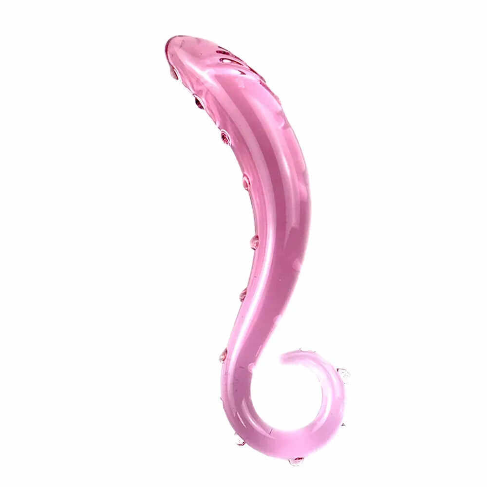 Dual-Ended Spiral Crystal Glass Dildo - G-Spot & Clitoral Massager