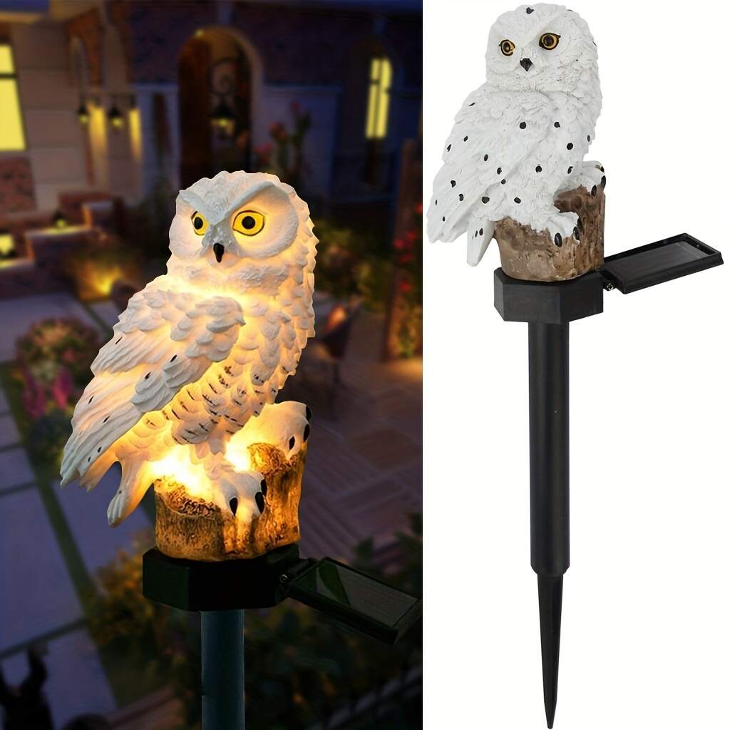 1pc Garden Solar Lights Outdoor Decorative Resin Owl Solar LED Lights With Stake For Garden Lawn Pathway Yard Decortion