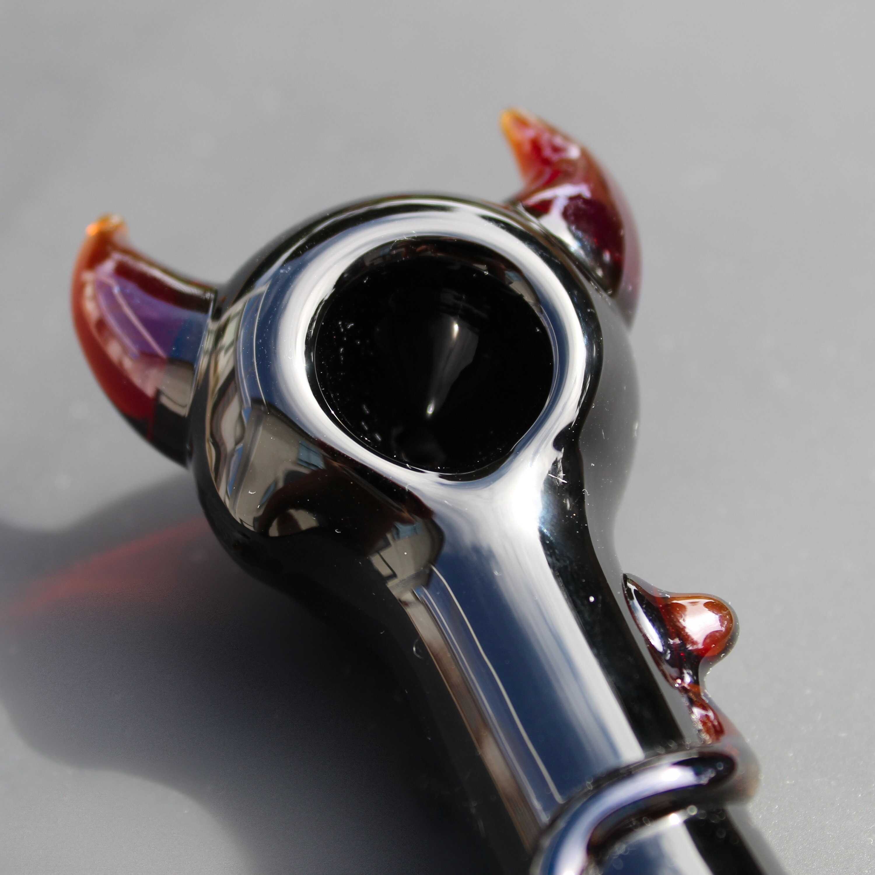 😈Red Devil Glass Pipe Unique Handmade