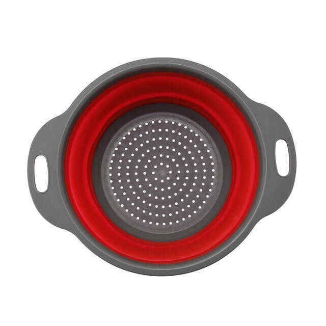 Collapsible Silicone Colander Strainer,Kitchen&Home Drain Basket,Foldable Fruit Vegetable Washing Filter Basin,