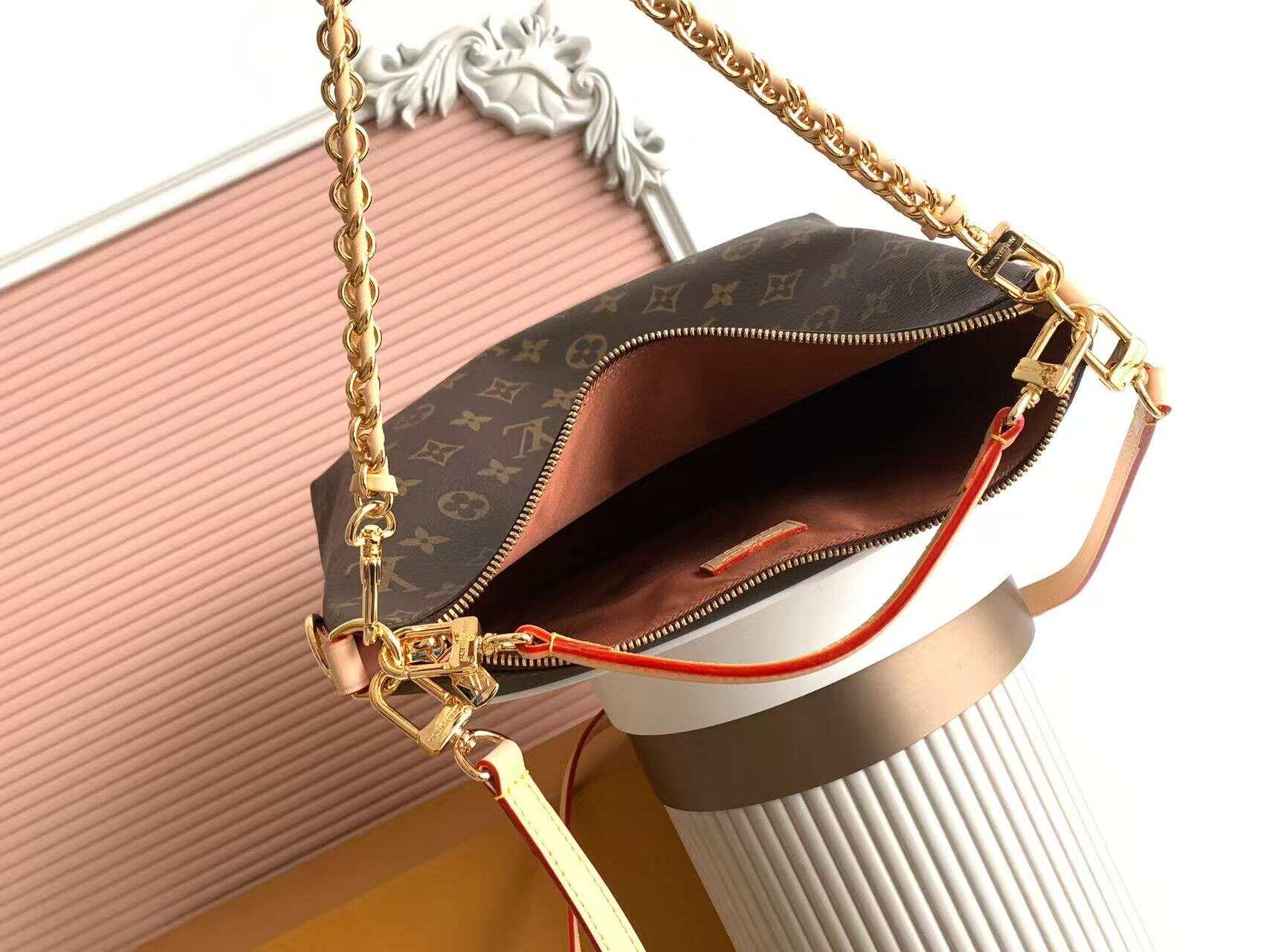 CH 2026 WOVEN CHAIN HOBO BAG BROWN