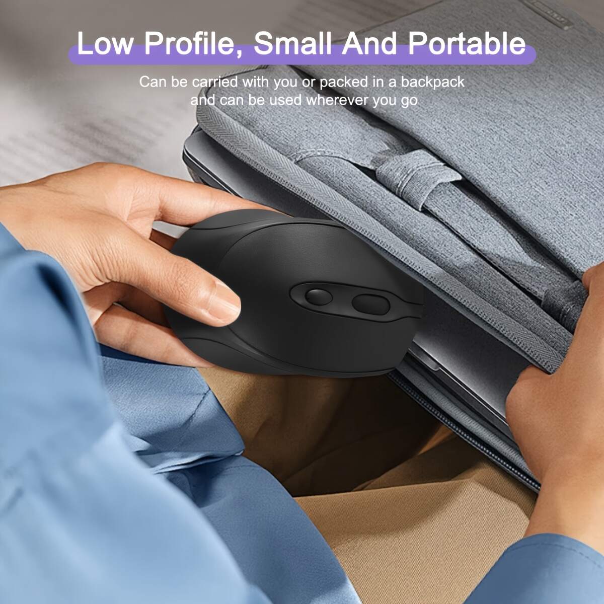 [Wireless Mouse] Rechargeable Ergonomic Wireless Mouse (BT & 2.4G) | Computer Cordless Mouse with USB Receiver for PC Mac Laptop