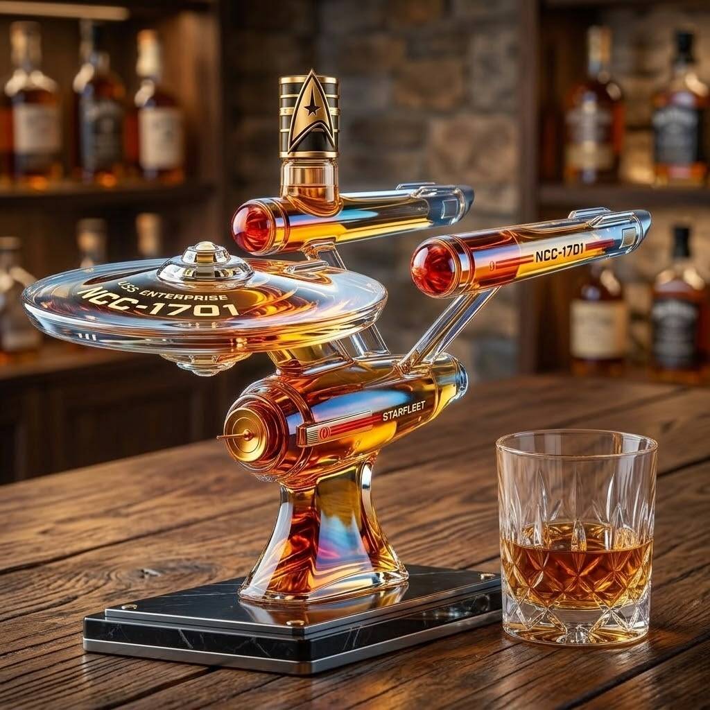 Star Trek 60th Anniversary Enterprise NCC-1701 Whisky Bottle