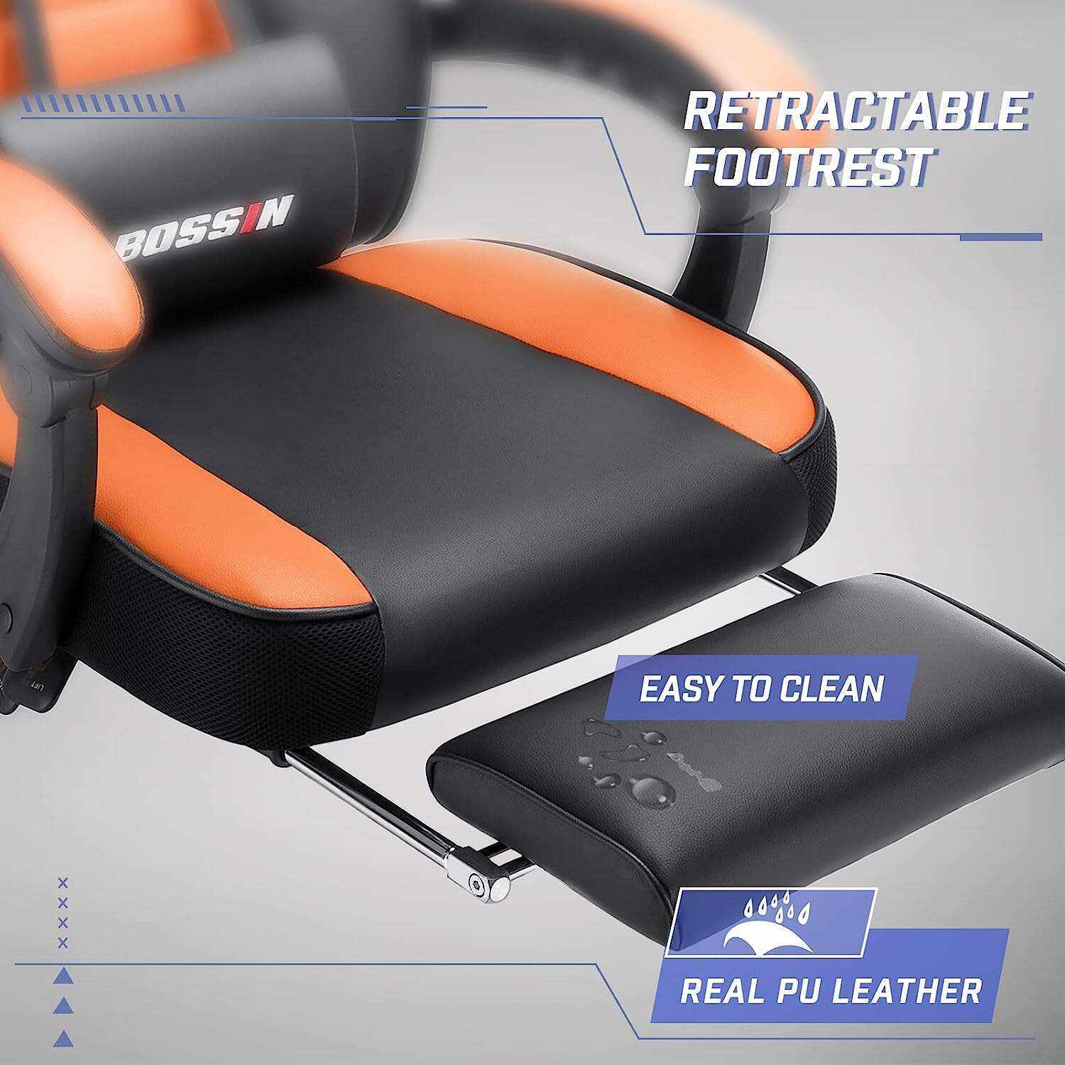 LEMBERI Video Game Chairs with footrest,Gamer Chair for Adults,Big and Tall Gaming Chair 400lb Capacity,Gaming Chairs for Teens,Racing Style Gaming Computer Chair with Headrest and Lumbar Support