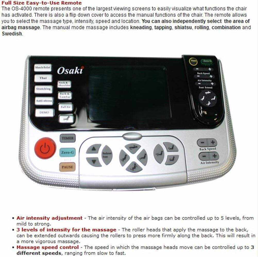 Osaki OS4000TA Model OS-4000T Zero Gravity Massage Chair, Black, Computer Body Scan, Zero Gravity Design, Unique Foot Roller, Next Generation Air Massage Technology, Arm Air Massagers