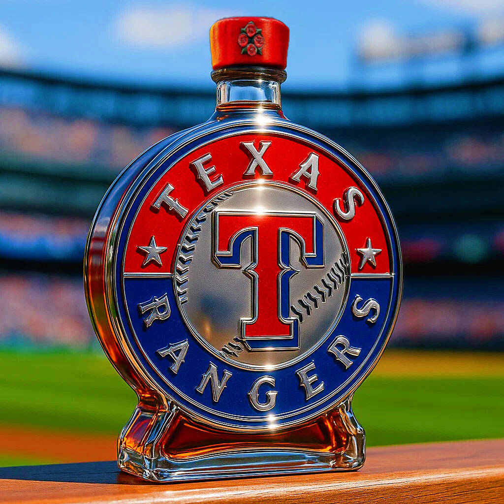Texas Rangers Whiskey Bottle