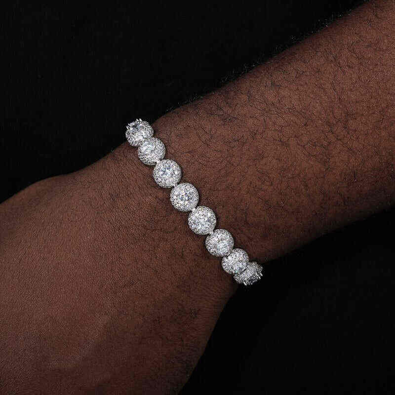 Test10mm S925 Moissanite Cluster Hemisphere Tennis Bracelet