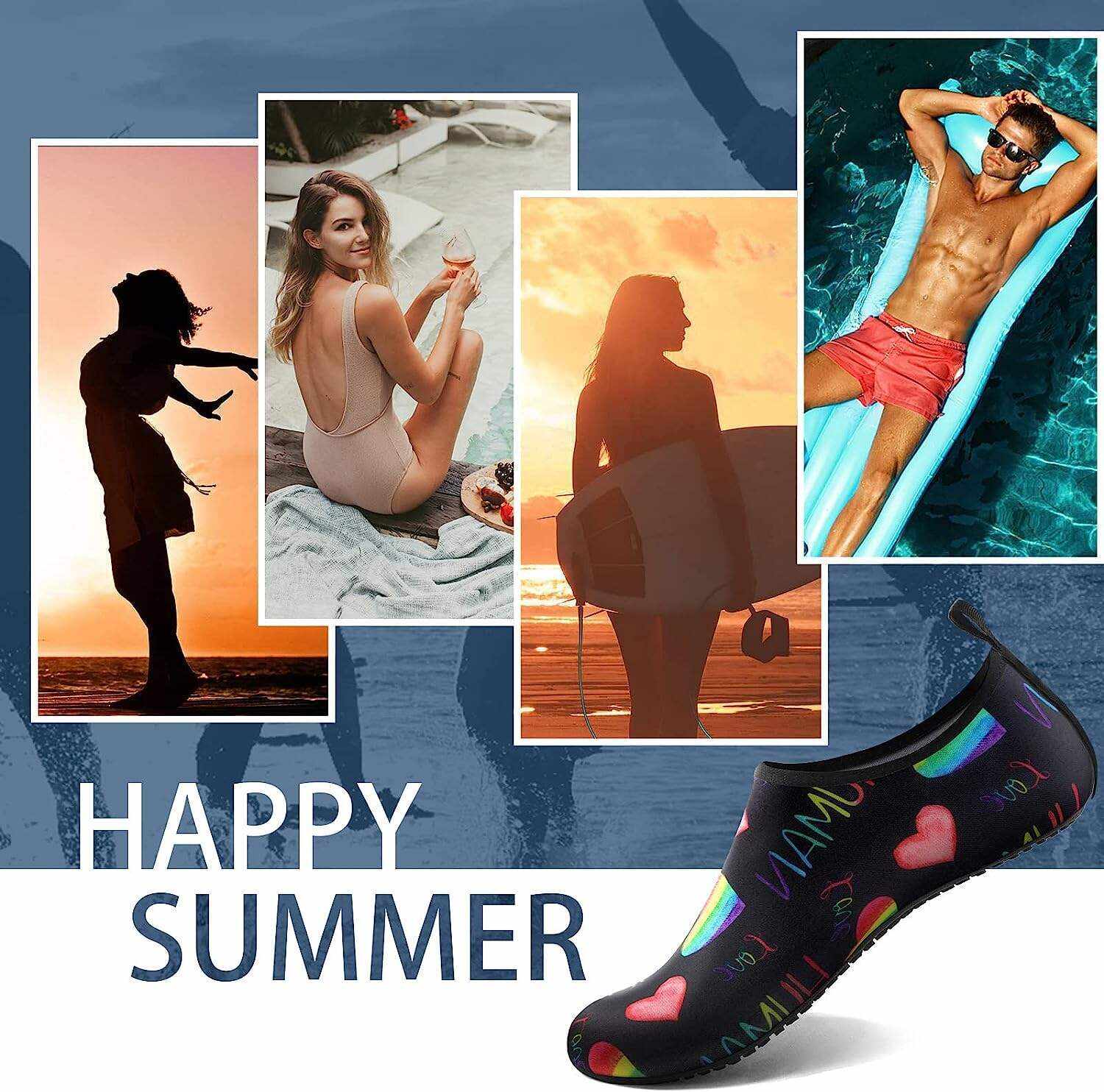 Water Shoes for Women Men Quick-Dry Aqua Socks Swim Beach Barefoot Yoga Exercise Wear Sport Accessories Pool Camping Must Haves Adult Youth Size