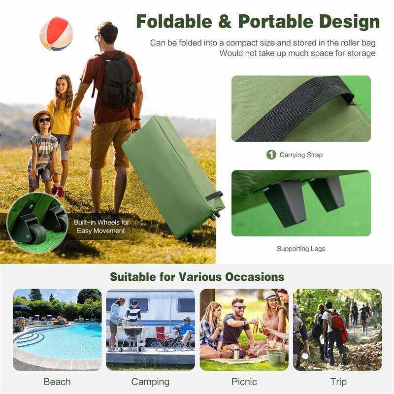 5-in-1 Tent Cot 2-Person Portable Outdoor Camping Tent Combo with Air Mattress Sleeping Bag & Sunshade