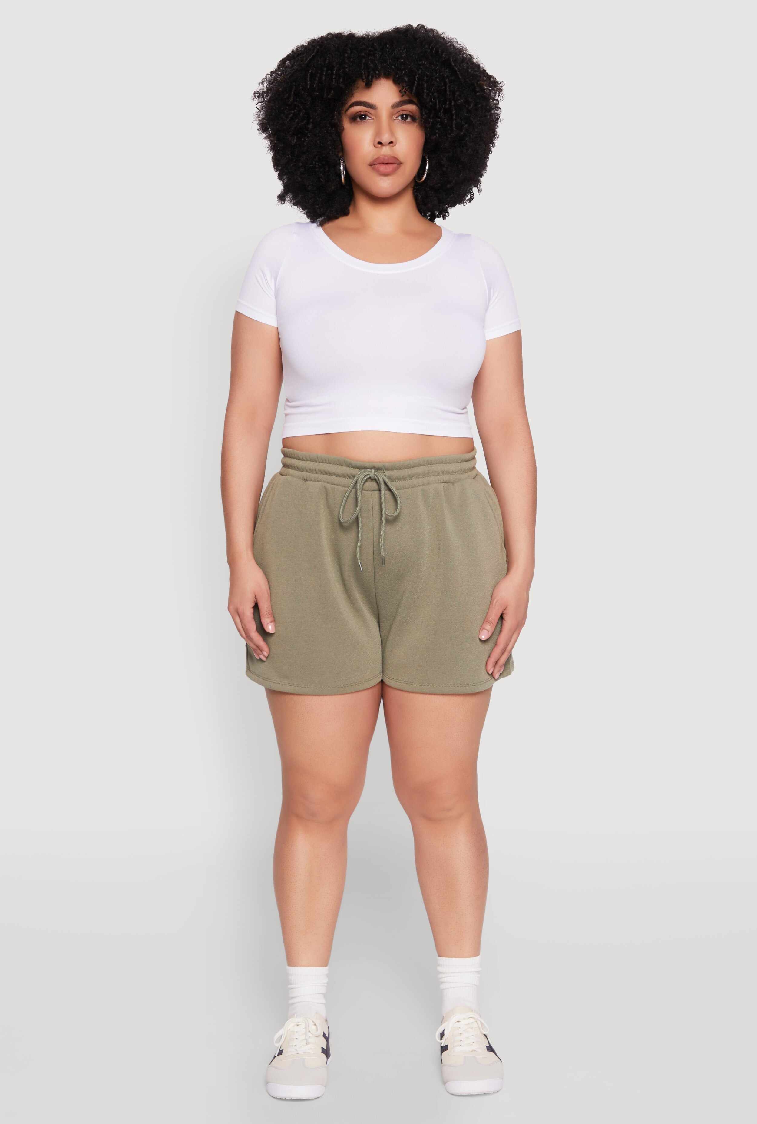 Plus Size Drawstring Sweatshorts