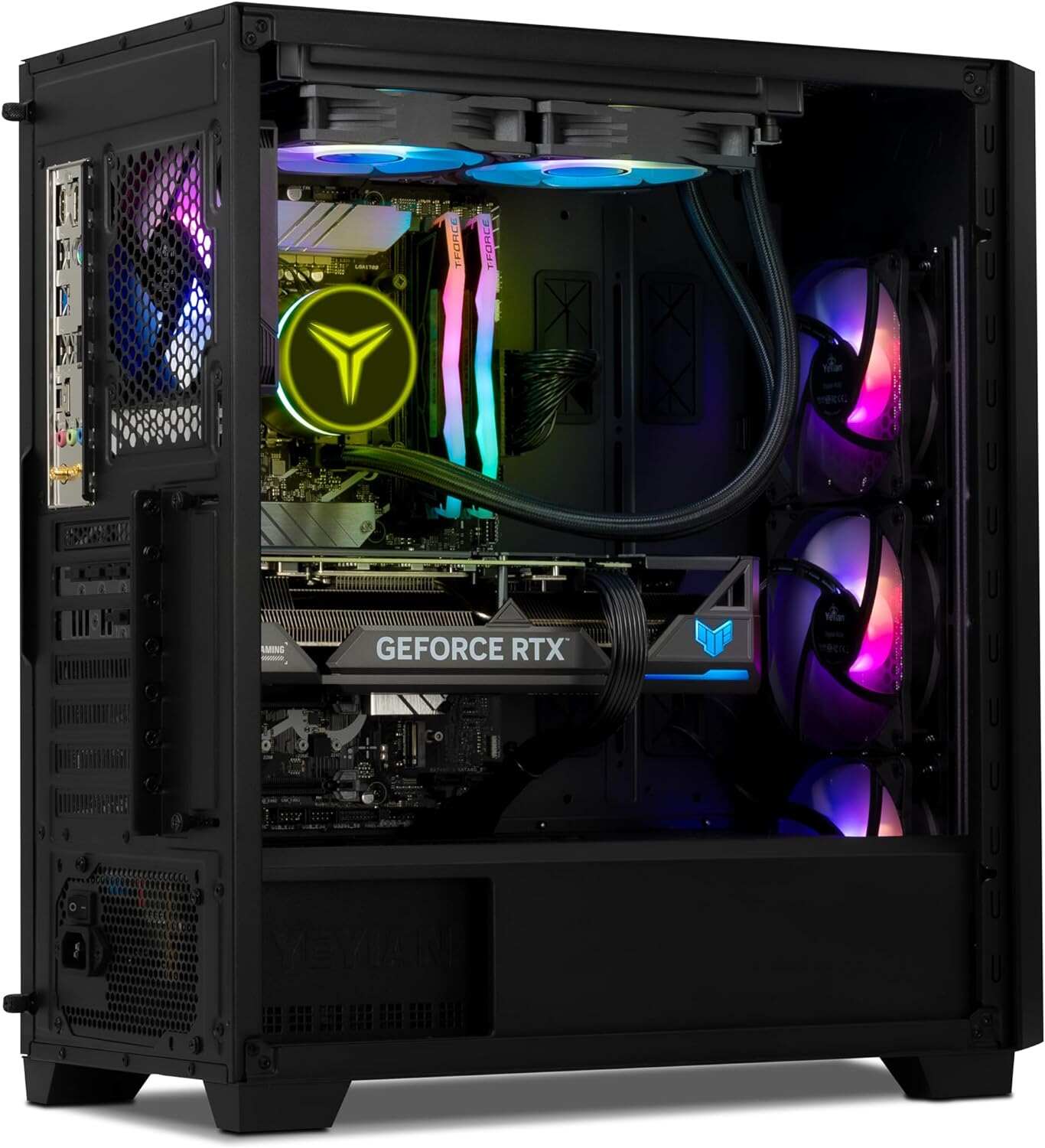 YEYIAN Gaming Computer Phoenix - Intel Core i9 13900KF, GeForce RTX 4070 Super Gaming PC Desktop, 1TB NVMe SSD, 32GB DDR5 6000MHz RAM, Liquid Cooled, Win 11 Home, WiFi 6, AI Powered Desktop Computer